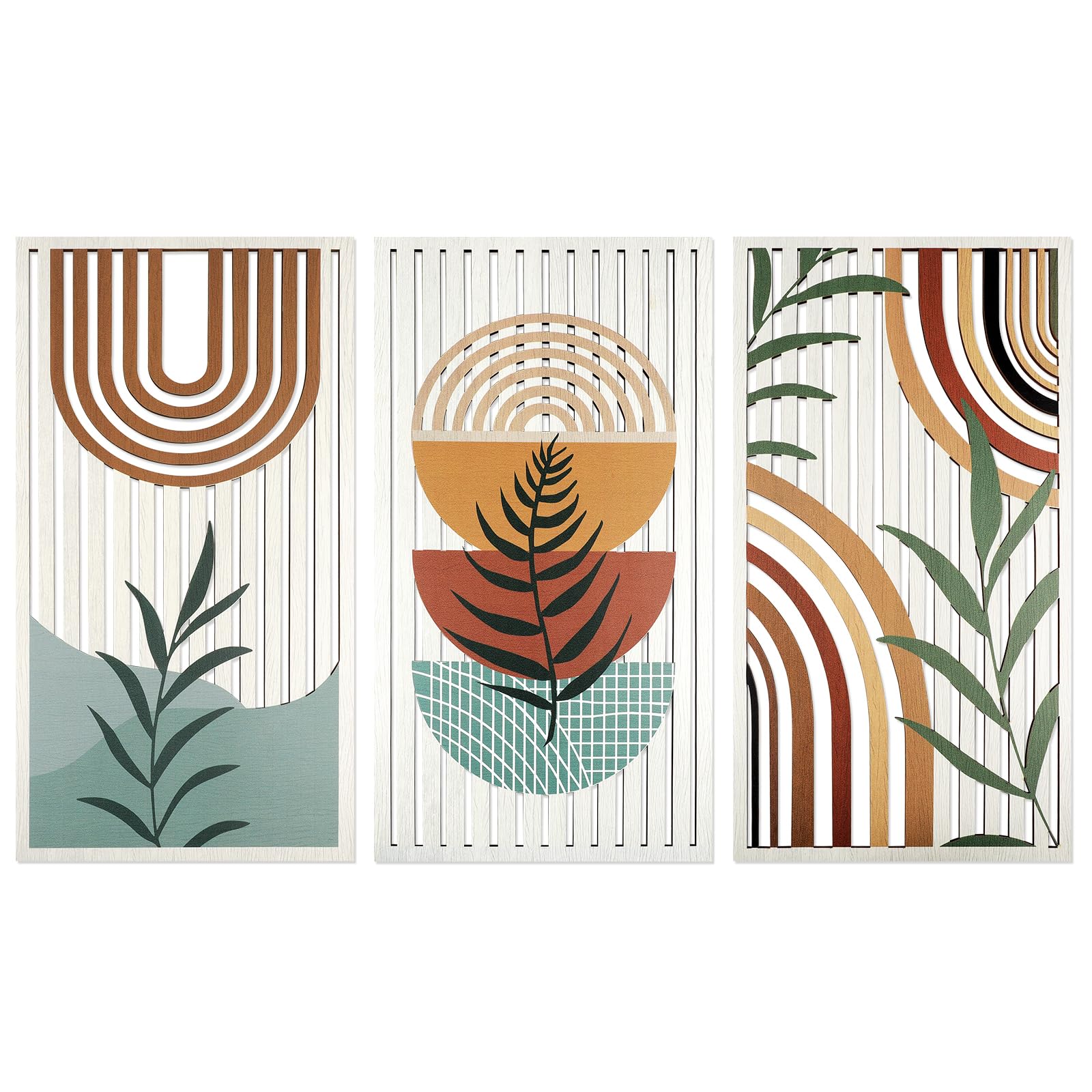 YiYa Bohemia Decoracion Pared Decoración de Paredes de Madera Moderno Minimalista pared Decoración Bohemia para Sala de Estar o Dormitorio (Marrón)