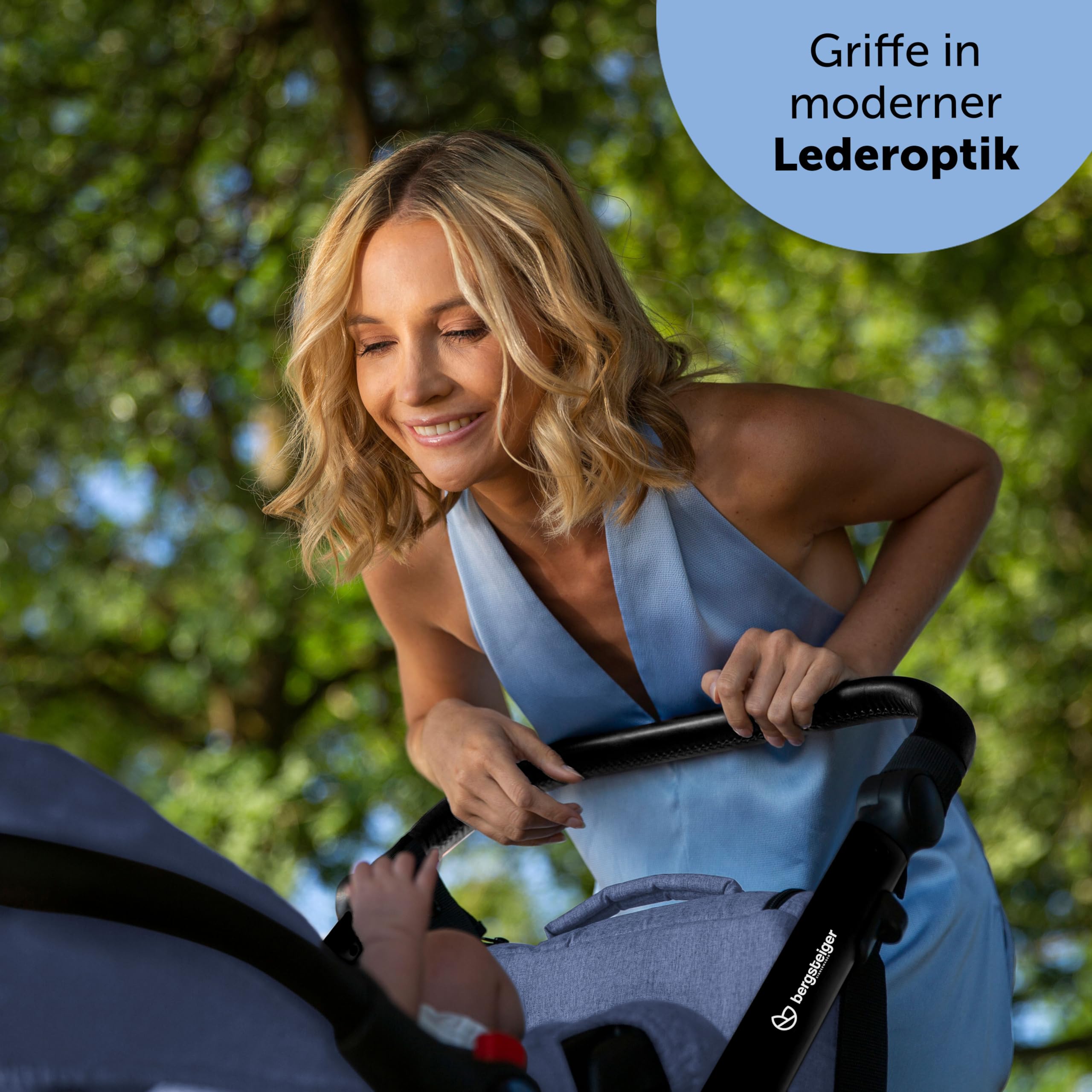 Bergsteiger Lugo 3in1 Kombikinderwagen Komplettset inkl Babyschale | Mobilität ab Geburt dank Babywanne Buggy Aufsatz Sonnenschutz und Wetterfußsack passend für die Isofix Station
