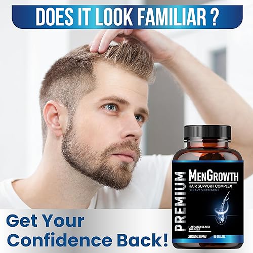 Miniatura 3 de Vitaminas para el crecimiento del cabello para hombres, suplemento anti pérdida de cabello, píldoras de crecimiento de cabello y barba con