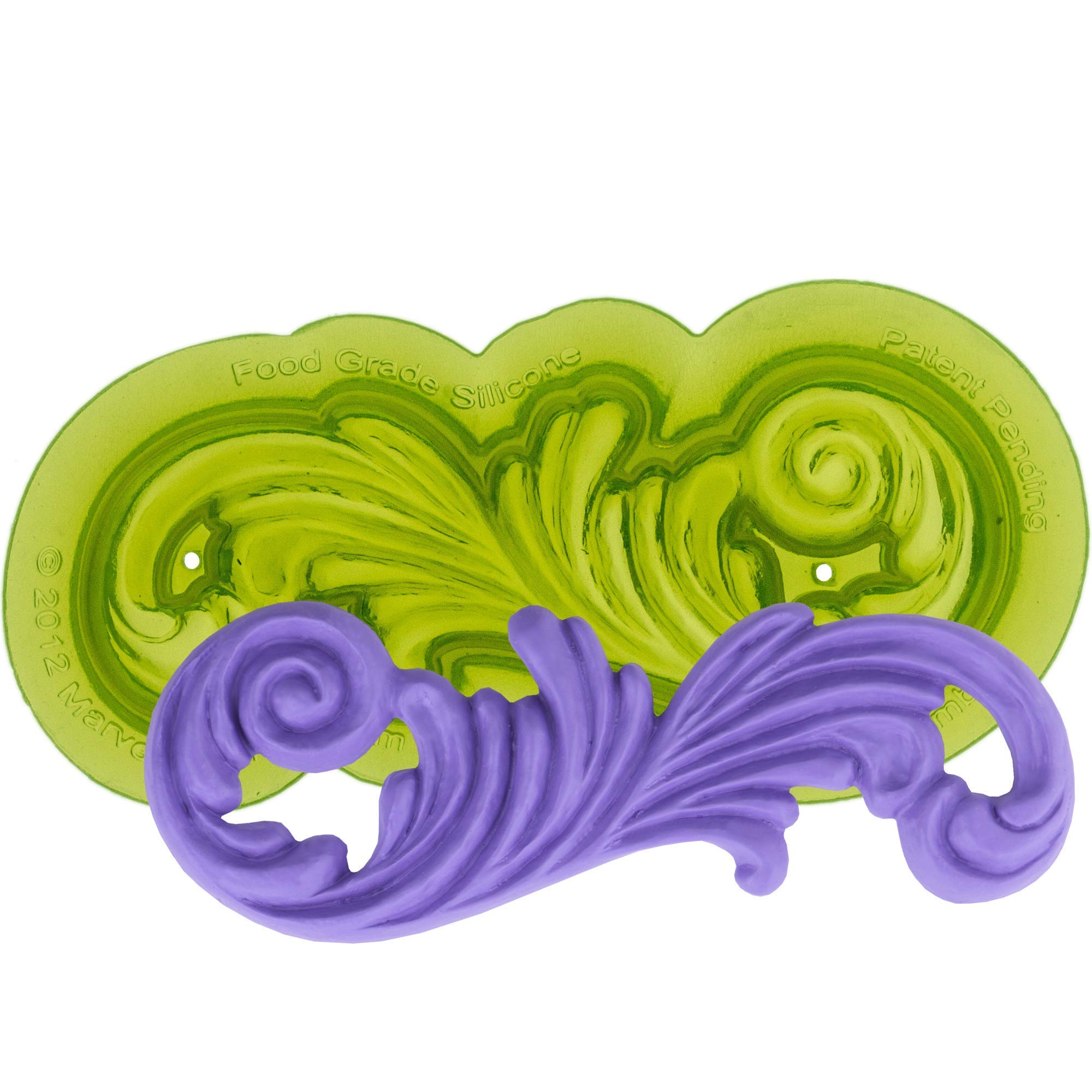 Marvelous MoldsLeft Scroll Ensemble Silicone Mold | Cake Decorating | Fondant | Gumpaste and More