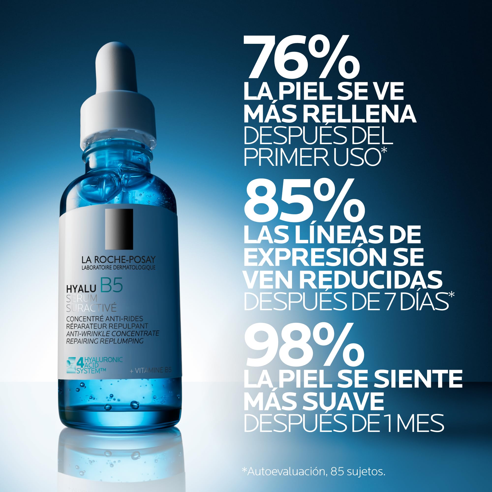 La Roche-Posay Hyalu B5 Suractivated, Sérum antiedad concentrado, Efecto Revitalizante, Repara y Rellena en 1h, 4 Tipos de Ácido Hialurónico, Vitamina B5 y derivado de Centella Asiática, 30 ml