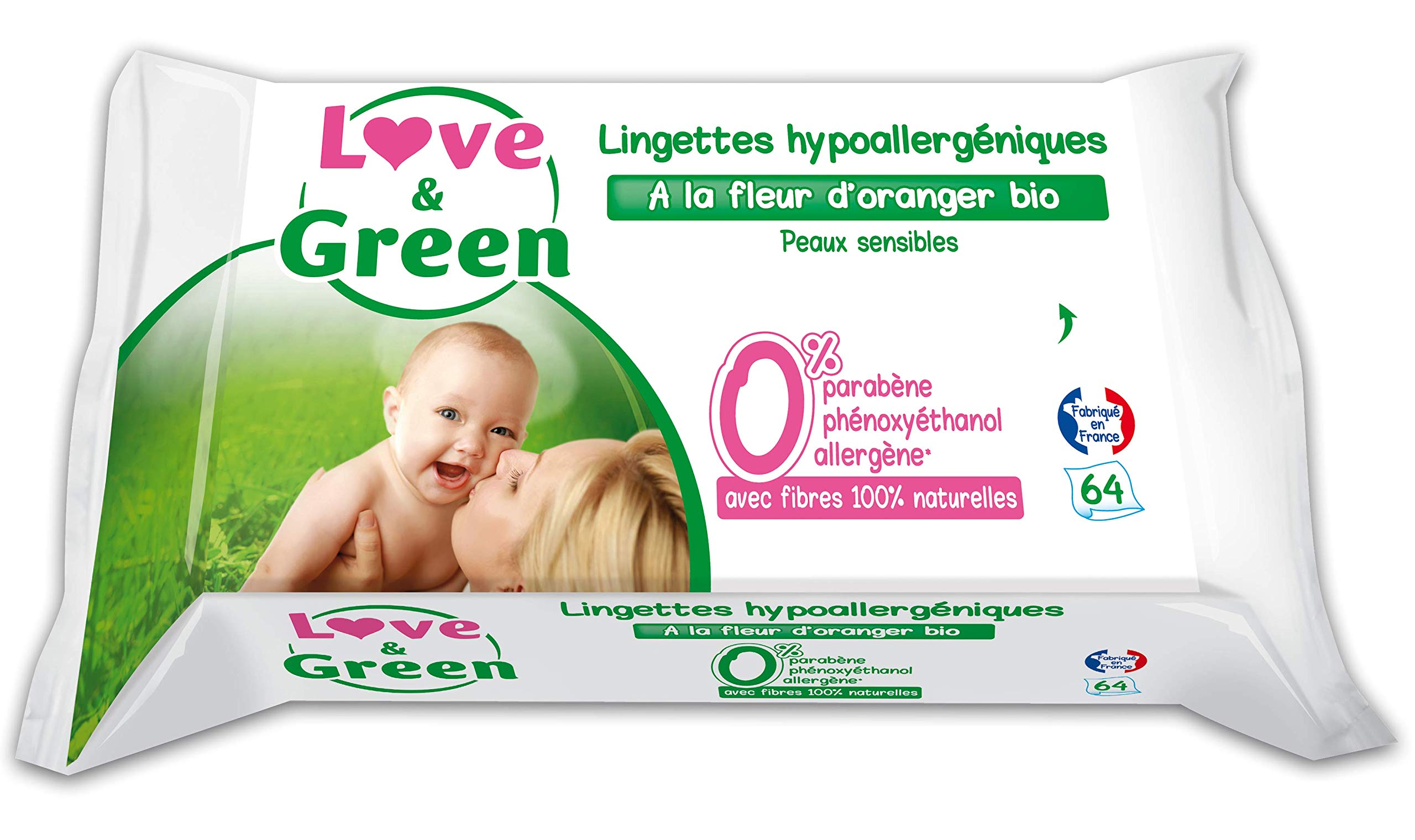 Love & Green Organic Orange Blossom Hypoallergenic Wipes