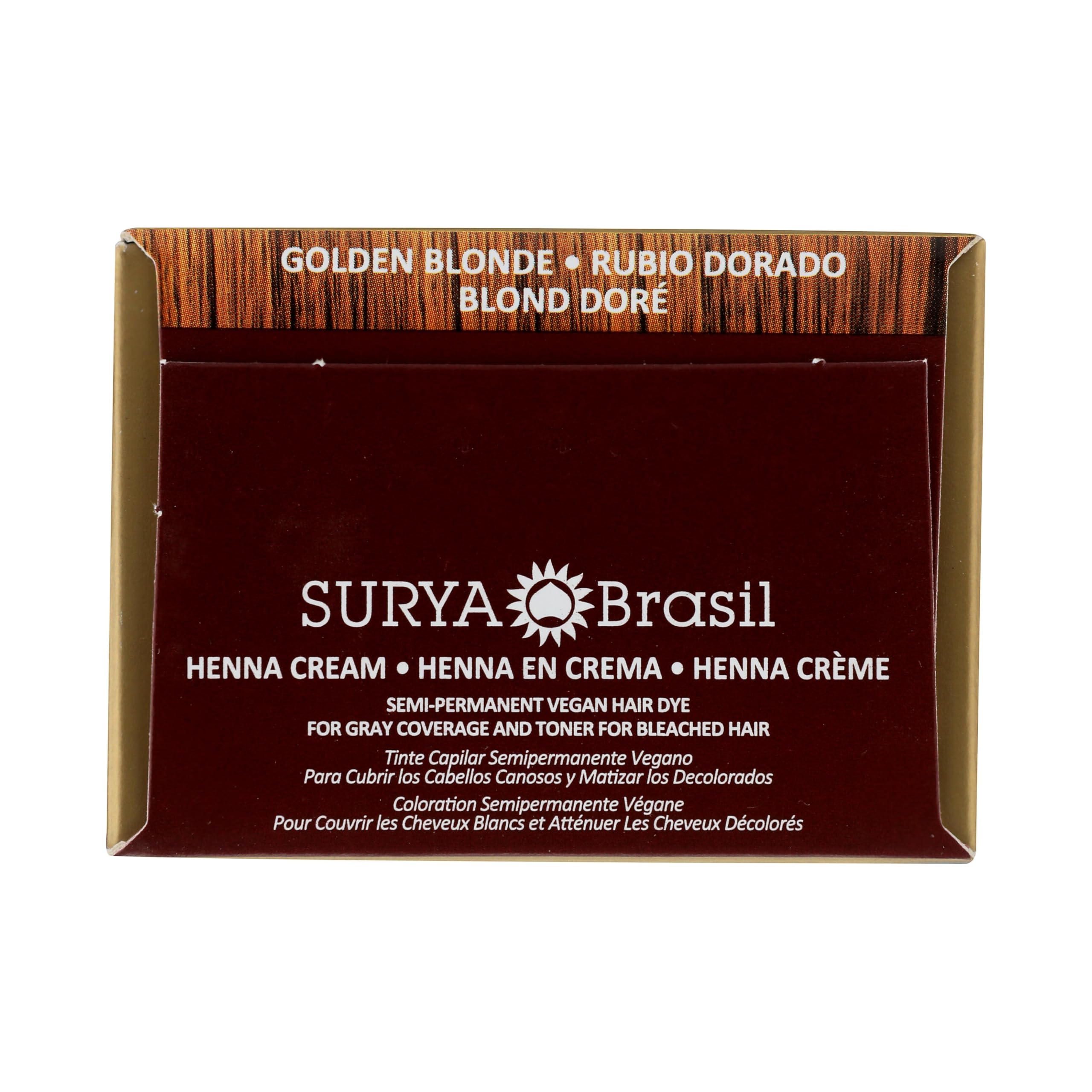Surya Brasil Henna Cream Golden Blonde - 98% Natural Ingredients, Vegan, Cruelty-Free, Eco-Friendly, Semi-Permanent Hair Color, Deep Hydration & Shine, 2.37 oz thumbnail 7