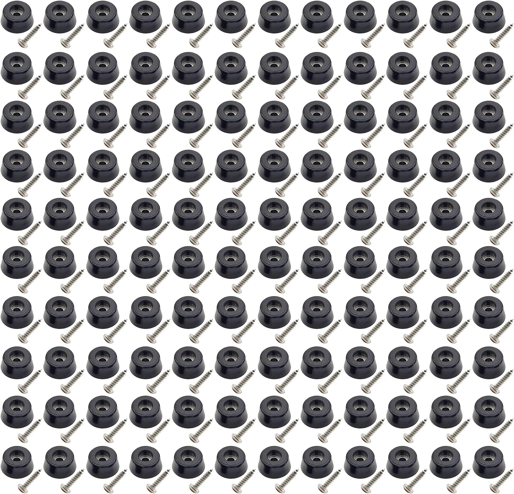 55 PCS Rubber Feet for Cutting Board with 55 Steel Matching Screws & Metal Washer – Anti Scratch Rubber Cutting Board Feet for Chairs & Other Furniture
