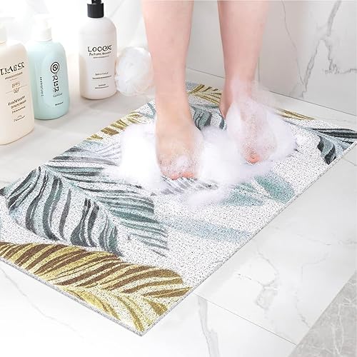 Miniatura 28 de Alfombra de Ducha y Bañera Antideslizante de Luffa: Alfombra de Bañera Cuadrada de 24x24 Pulgadas para Ducha Interior - Suave Antideslizante con Gris