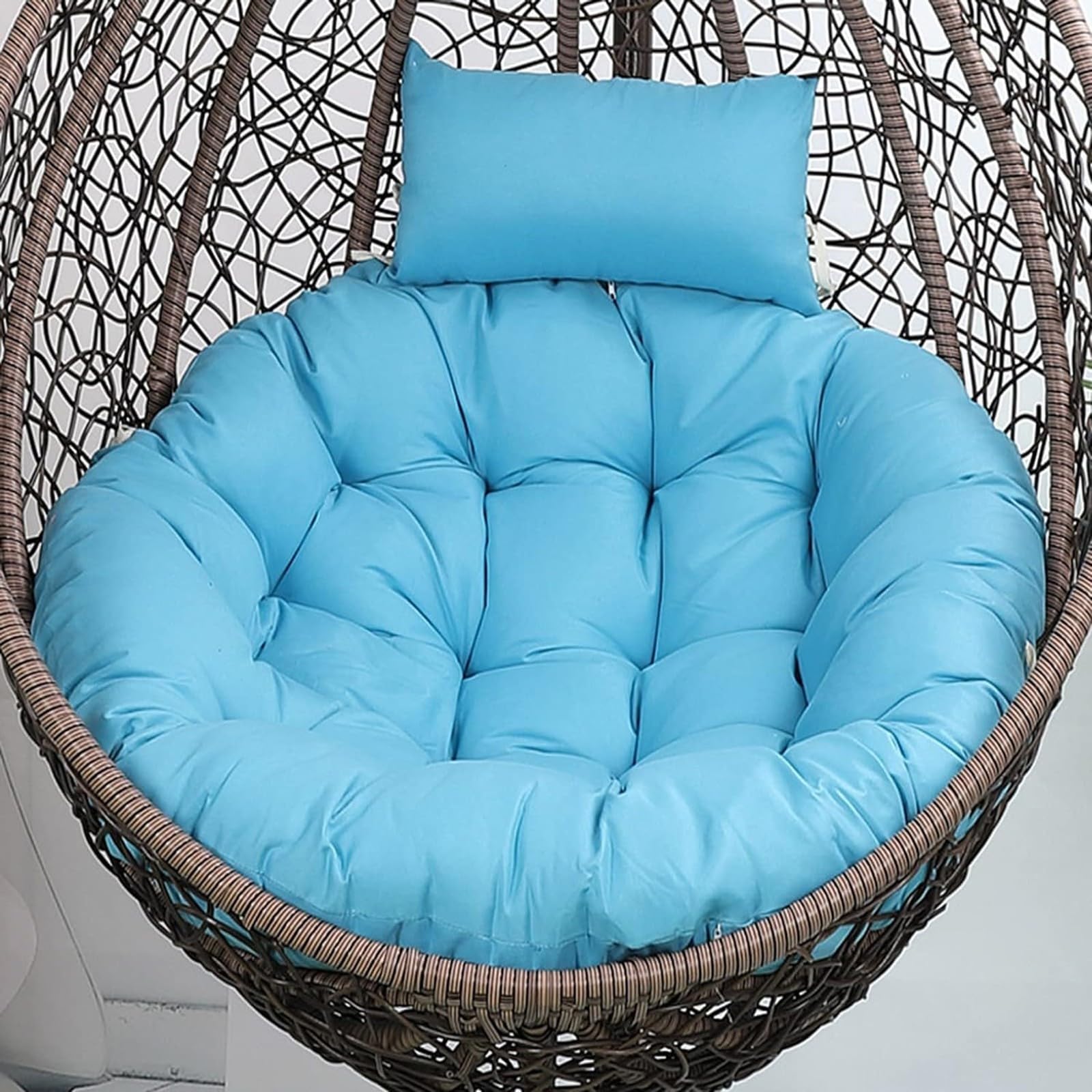 Hängesessel für den Außenbereich, wasserabweisend, getuftet, Schaukelkorb, Stühle, Kissen mit Kopfstütze, Terrassenmöbel, Zubehör für Gartenlounge
