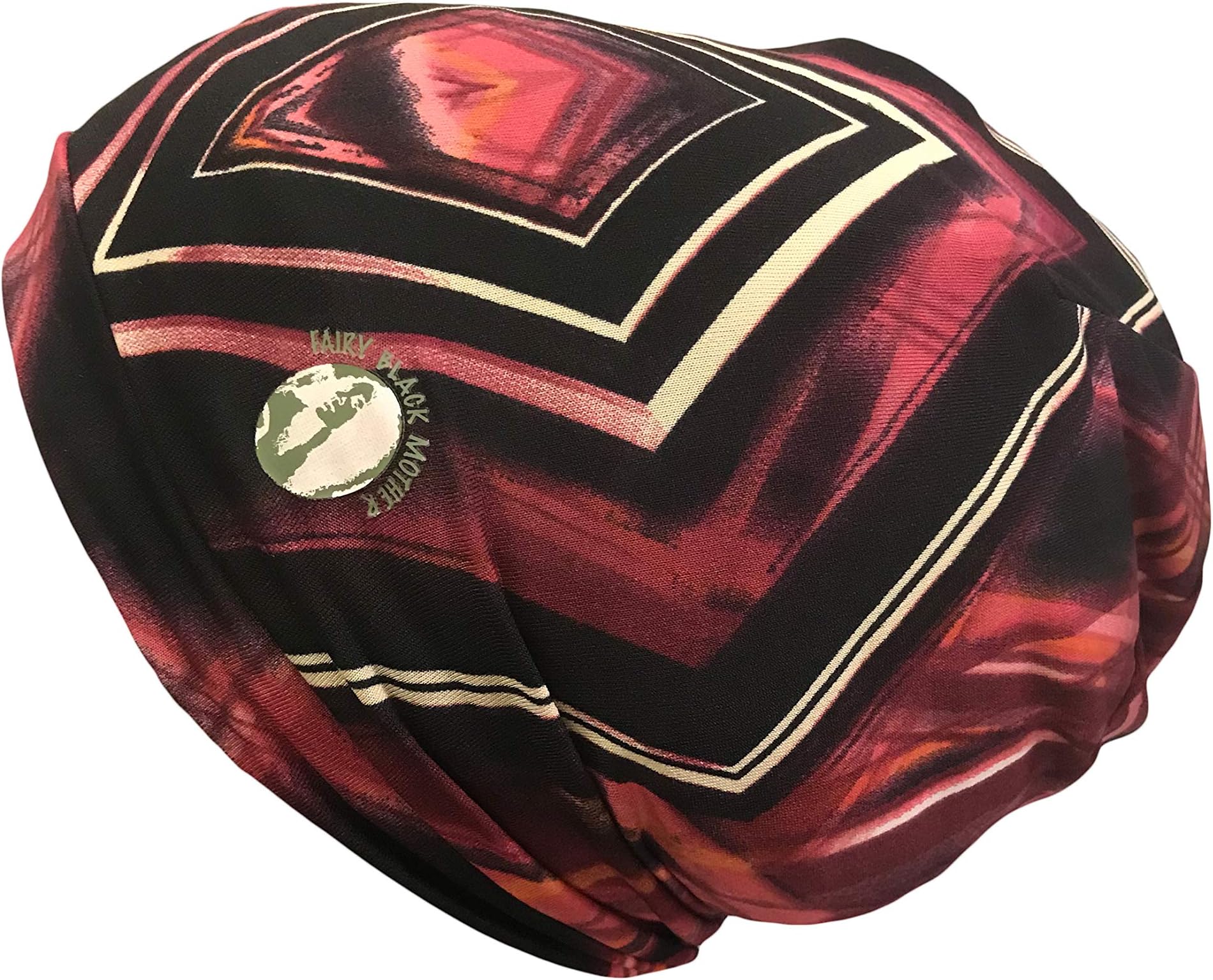 Fairy Black Mother Comfy Stretch Beanie hat, Day or Night Sleep Cap, Satin Alternative