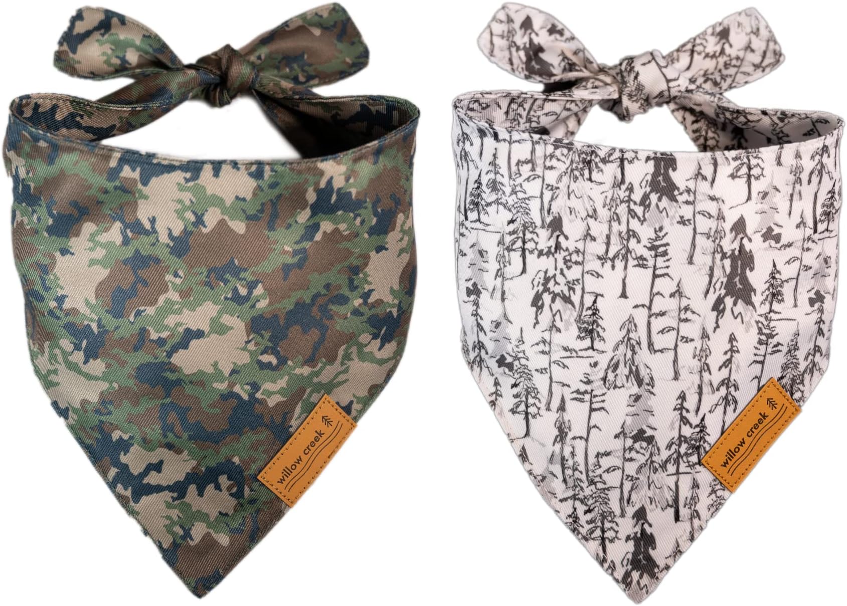 Willow Creek Pet ApparelBandana Scarf for Dogs & Puppies | Outdoor 2 Pack | Dual Layered Durable Fabric |Cute & Modern| All Breeds | Boy & Girl | Adjustable Small, Large, & X-Large (Large)