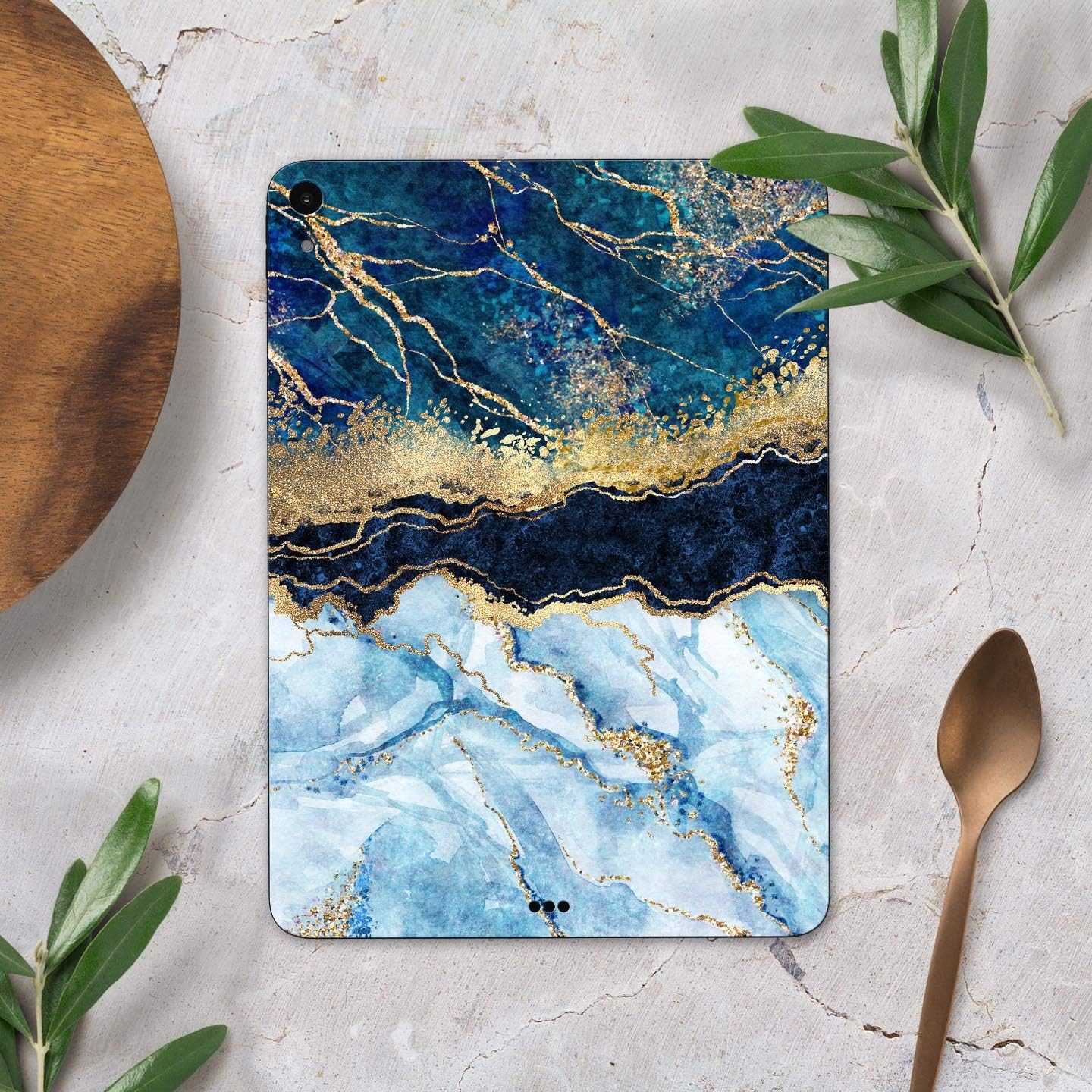 DesignSkinz - Foiled Marble Agate Full-Body Wrap Decal Protective Skin-Kit Compatible with Apple iPad 8th Gen 10.2" (A2270/A2428)