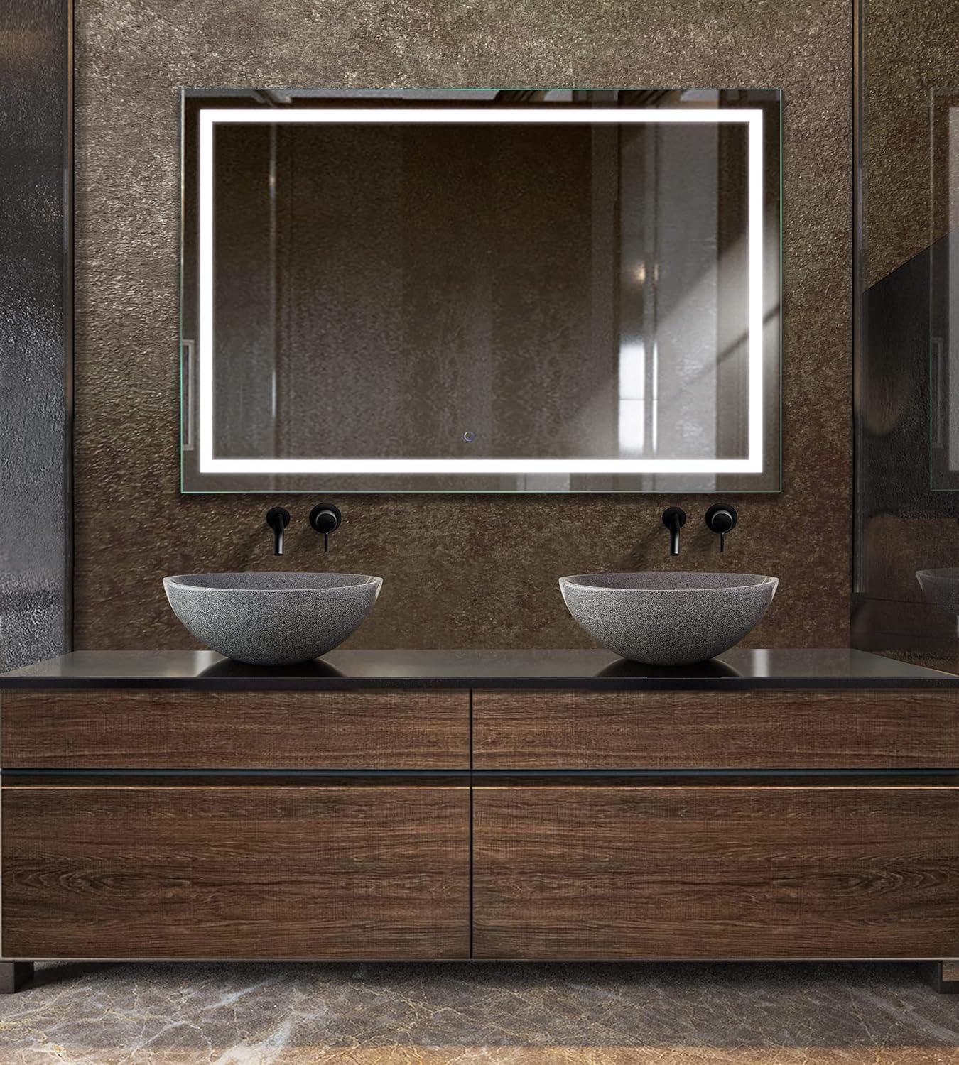 Krugg | Large 66 Inch X 36 Inch LED Bathroom Mirror | Lighted Vanity Mirror Includes Dimmer  Defogger | Wall Mount Vertical or Horizontal Installation