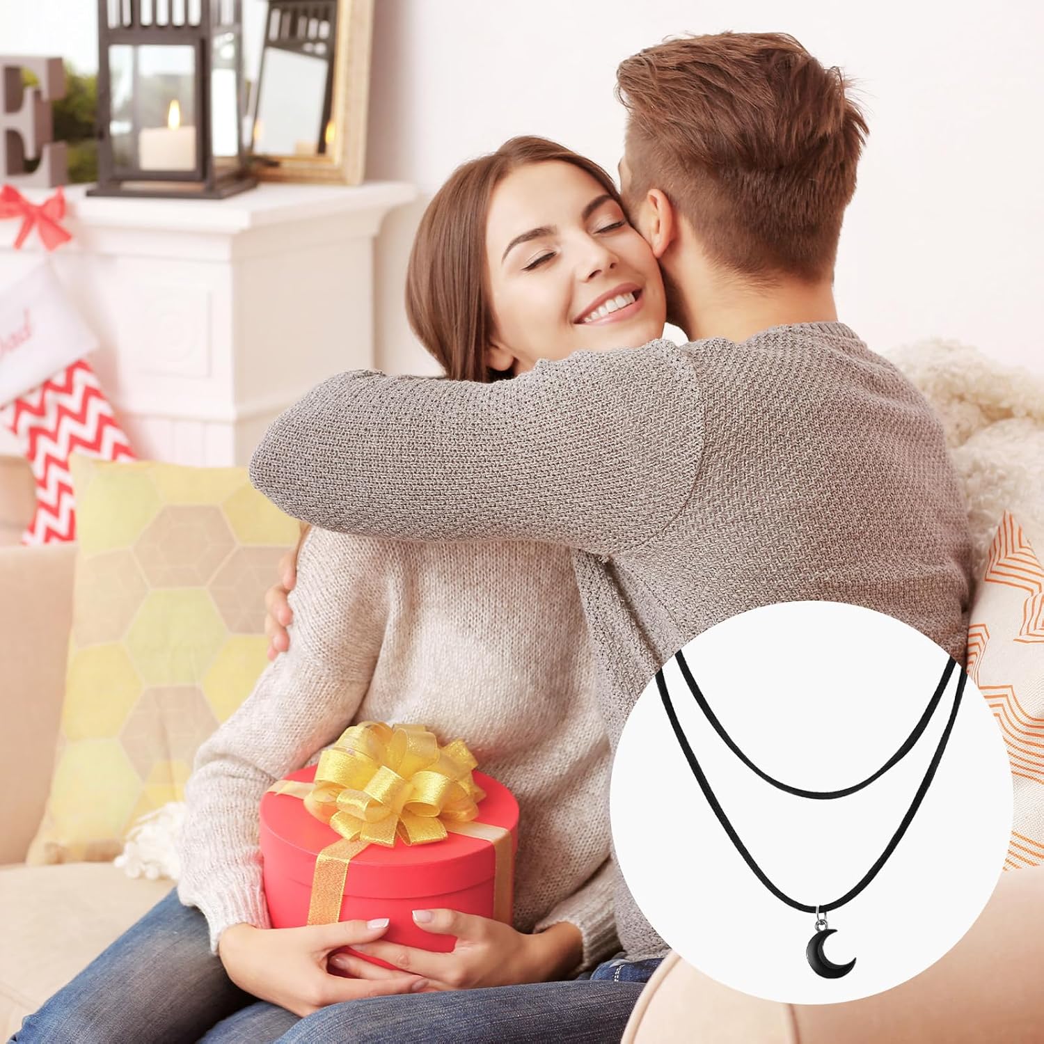 Black Choker Necklace Gothic Boho Layered Black Moon Choker, Moon Necklace for Women Christmas Jewelry Gift Adjustable Boho Goth Necklace Emo Costume Accessories - Image 7