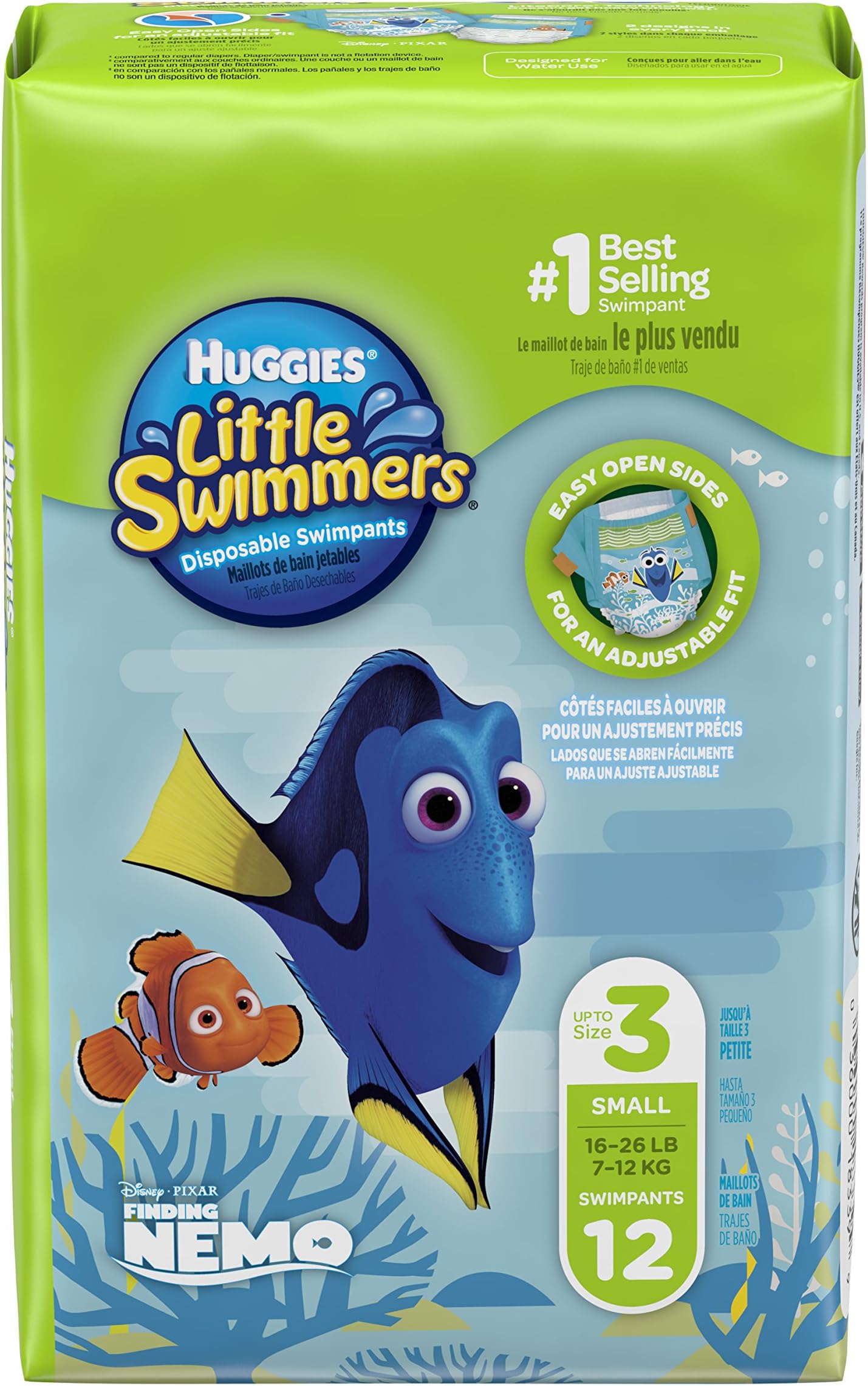 Huggies Little Swimmers Disposable Swim Diapers, Size 3 Small, 12 Count - Unisex