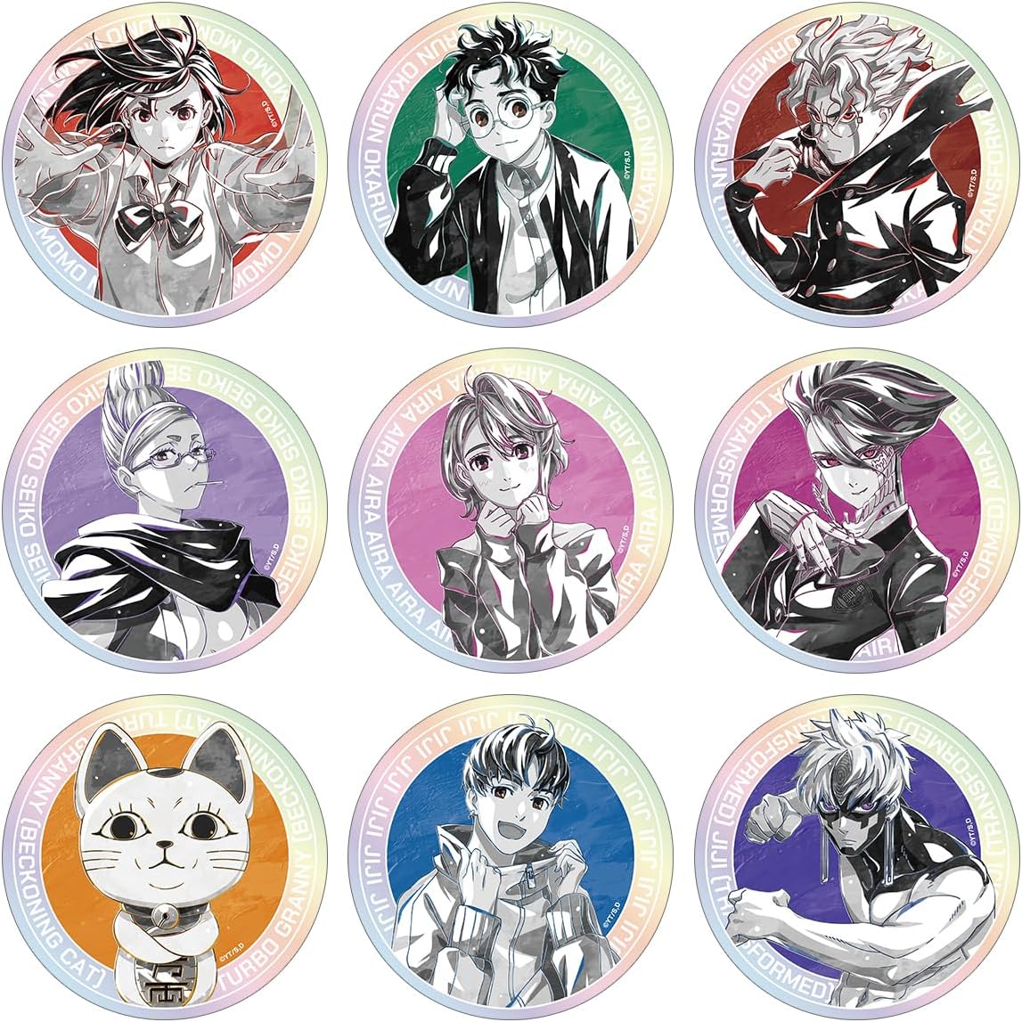 TV Anime Dandadan Trading ANI Art Black Label Aurora Stickers, Box of 9