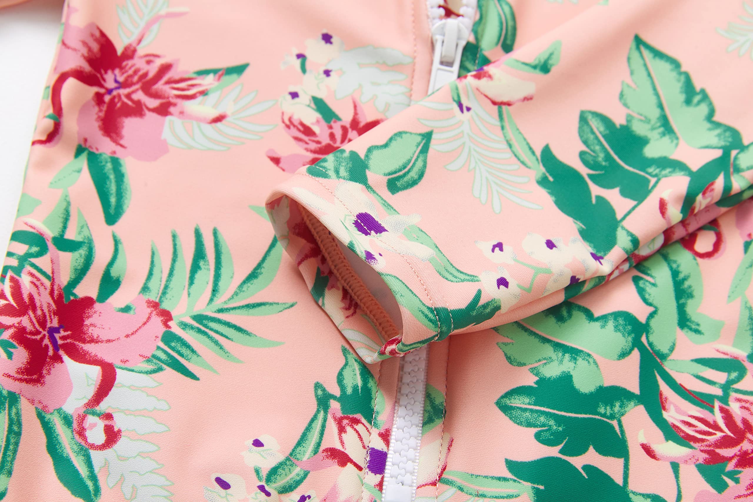 BONVERANO Costume da bagno da bambina, con protezione UV e fiori, fiori