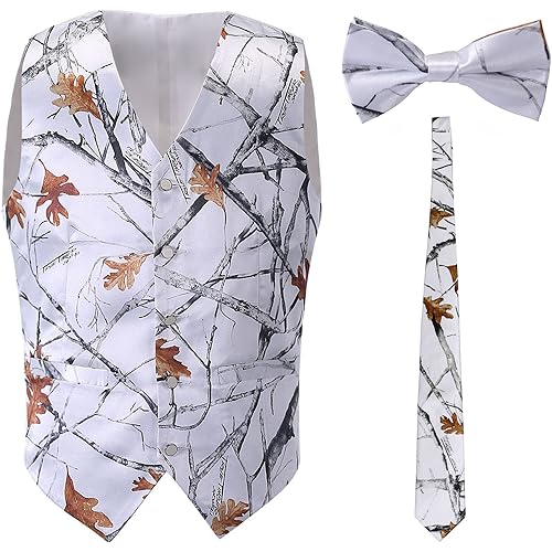 Vest For Men Camo Vest For Wedding Grooms Men's Hunting Sleeveless Camouflage Vest