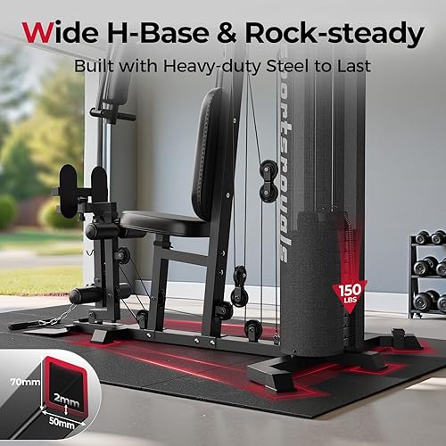 Miniatura 2 de Sportsroyals Gimnasio en casa, equipo de gimnasio multifuncional, equipo de entrenamiento con pila de peso de 150 libras, para prensa de piernas,