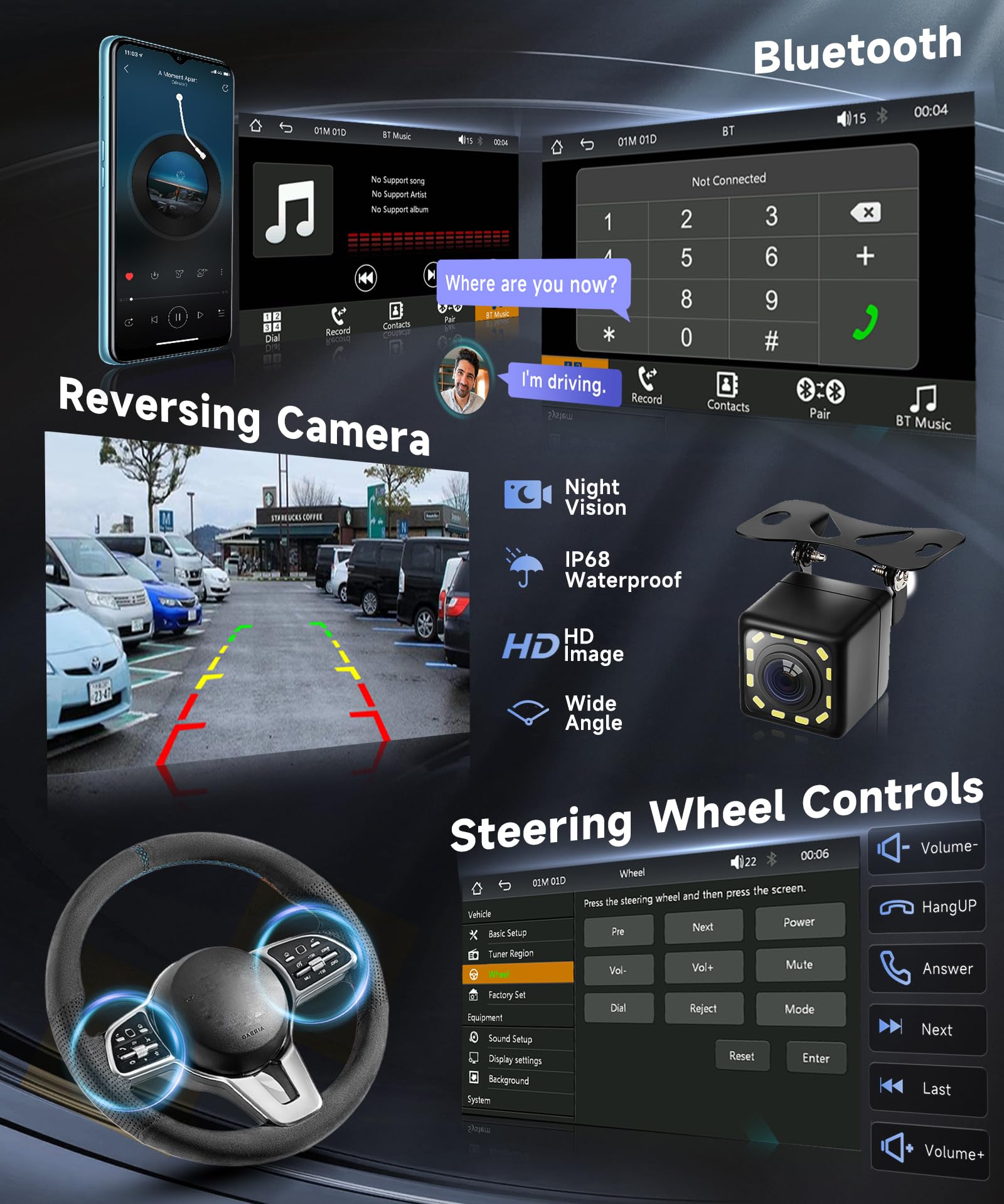 VECHTEL DAB+/DAB Autoradio 2 Din mit Drahtloses Carplay Android Auto, 7 Zoll IPS HD Touchscreen Auto Radio Unterstützung Bluetooth5.2 FM Radio USB/AUX Mirror Link Rückfahrkamera