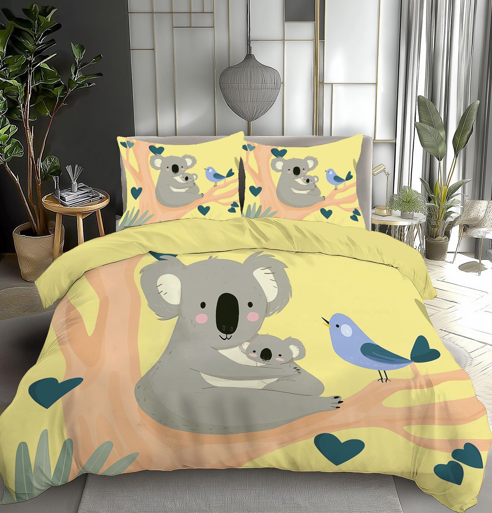 Housse de couette 220x240cm avec zip pour changer de lit facilement