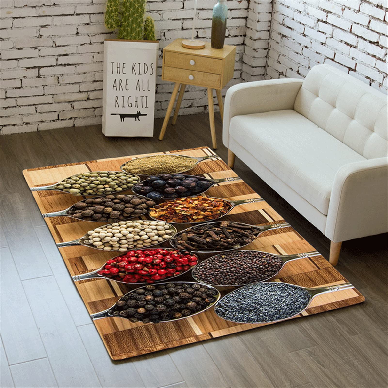 Tapis de cuisine 3D protégez vos sols des taches avec ce tapis antidérapant chili 100x120