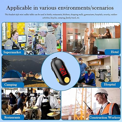 Miniatura 7 de T-M9 Super Mini Walkie Talkies con auriculares, pequeño transceptor FM portátil, mini radios bidireccionales para seguridad, restaurante, lugar de