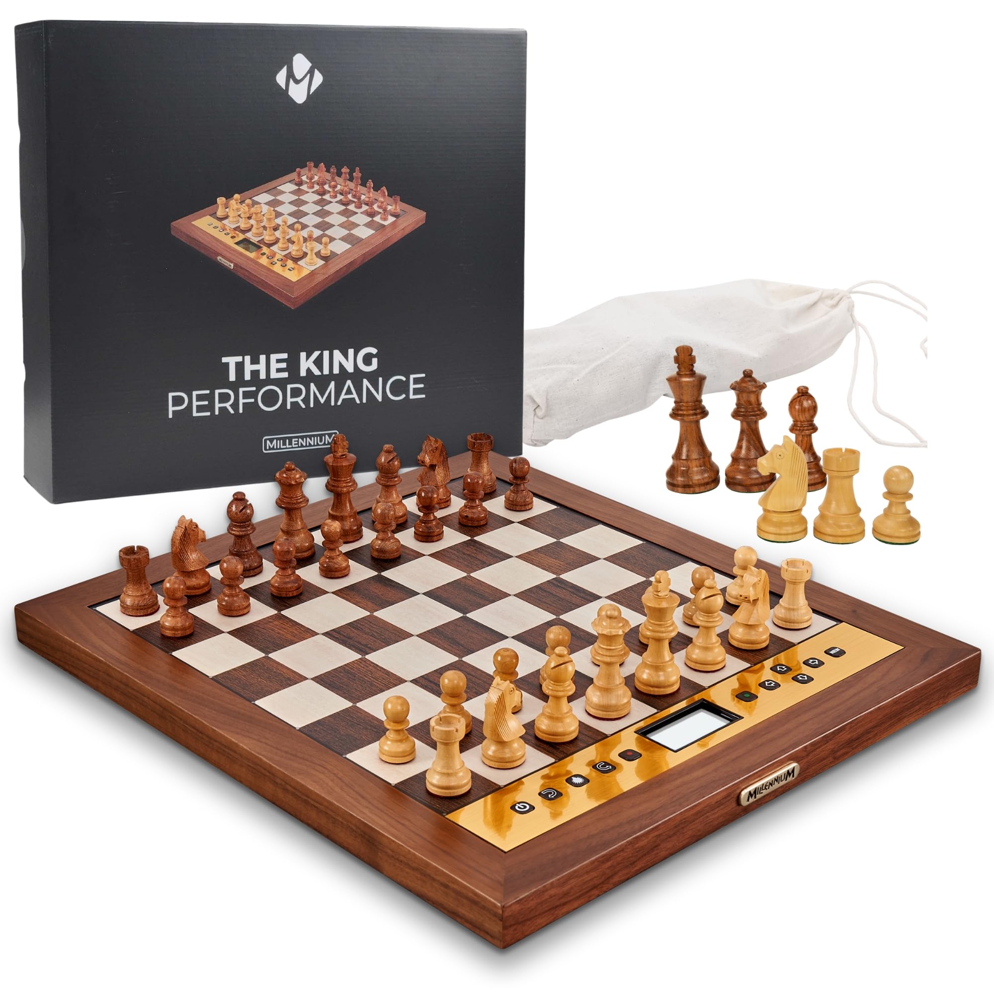 The King Competition Komputer szachowy - przyjazny dla użytkownika, dla całej rodziny i entuzjastów szachów, z automatycznie regulowaną siłą gry; wyświetlacz LED ruchu