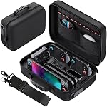 Lmcpa Storage Case for Nintendo Switch 2,Protective Hard Travel Carry Case for Switch 2 Camera,Console,Pro Controller and Other Switch 2 Accessories with 22 Game Cartridges and Shoulder Strap,Black