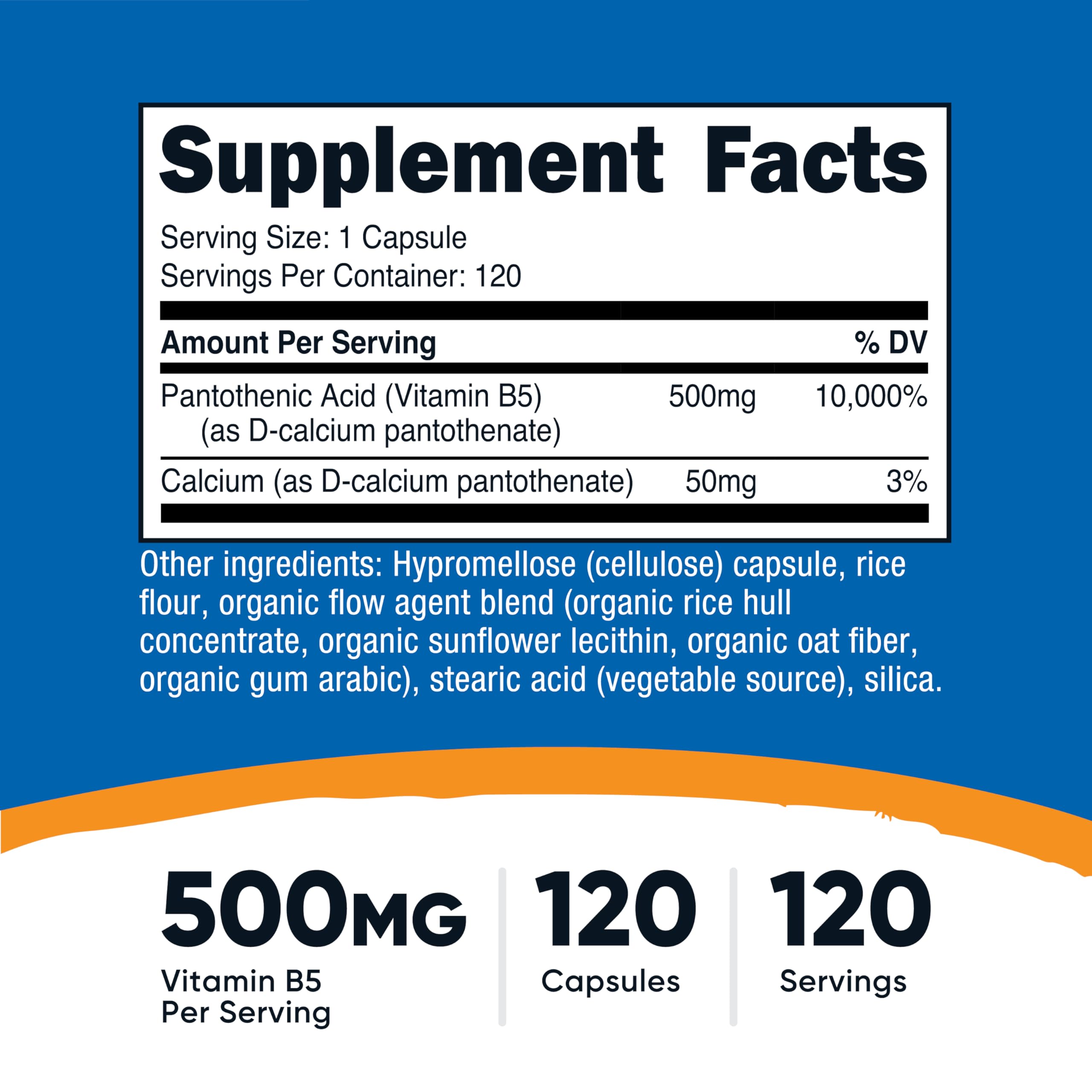 Nutricost Pantothenic Acid (Vitamin B5) 500mg, 120 Capsules — Amazon image 2