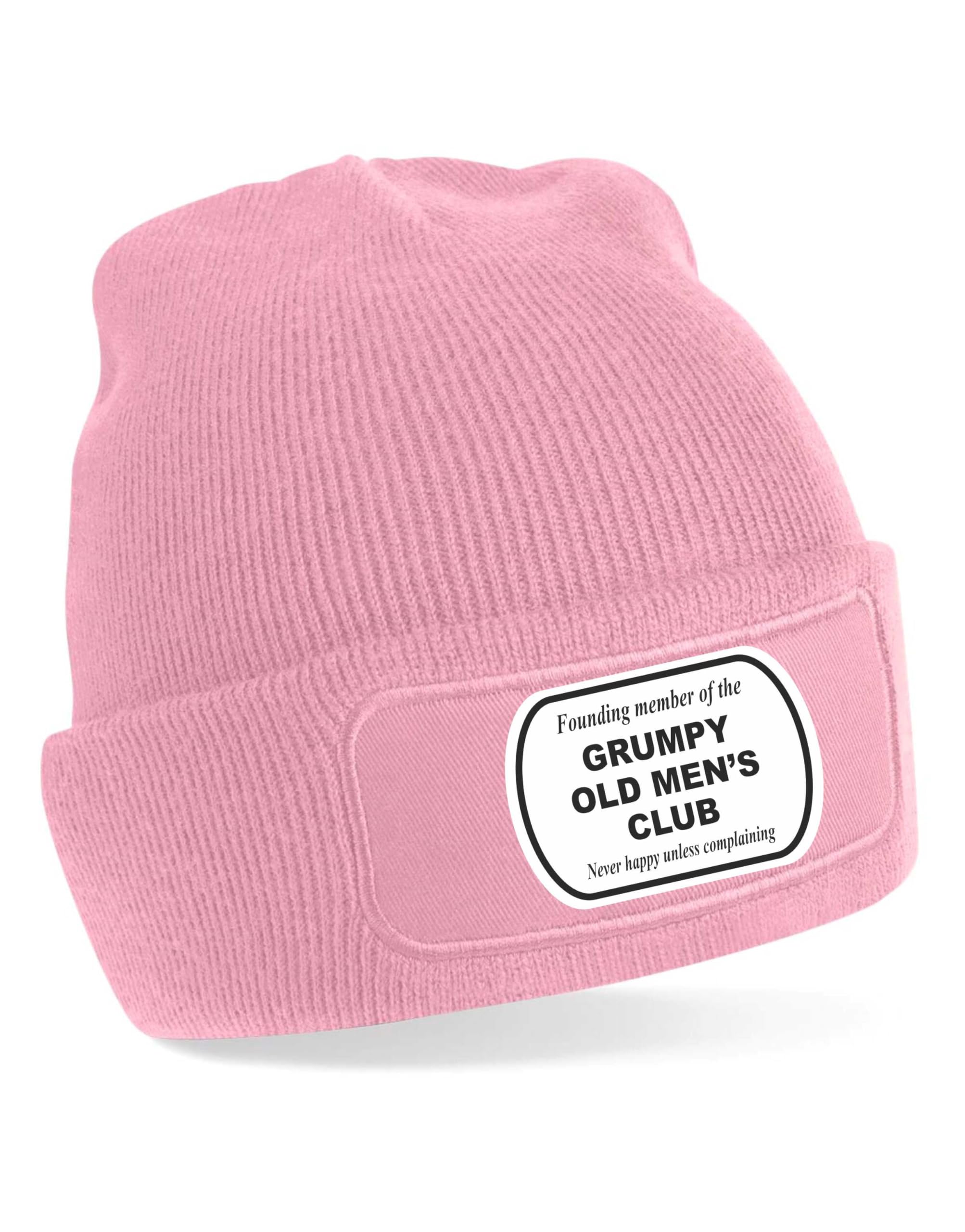 Print4u Women's Pink Grumpy Old Men's Club Beanie Hat Funny Birthday Present For Men