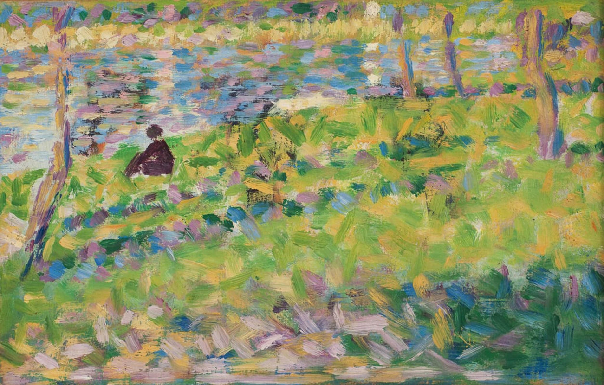 ARTXLXXBN Famous Art Print Poster Vintage Wall Art Landscape Seated Man by Georges Pierre Seurat Canvas Art Poster for Home Decor 60x90cm