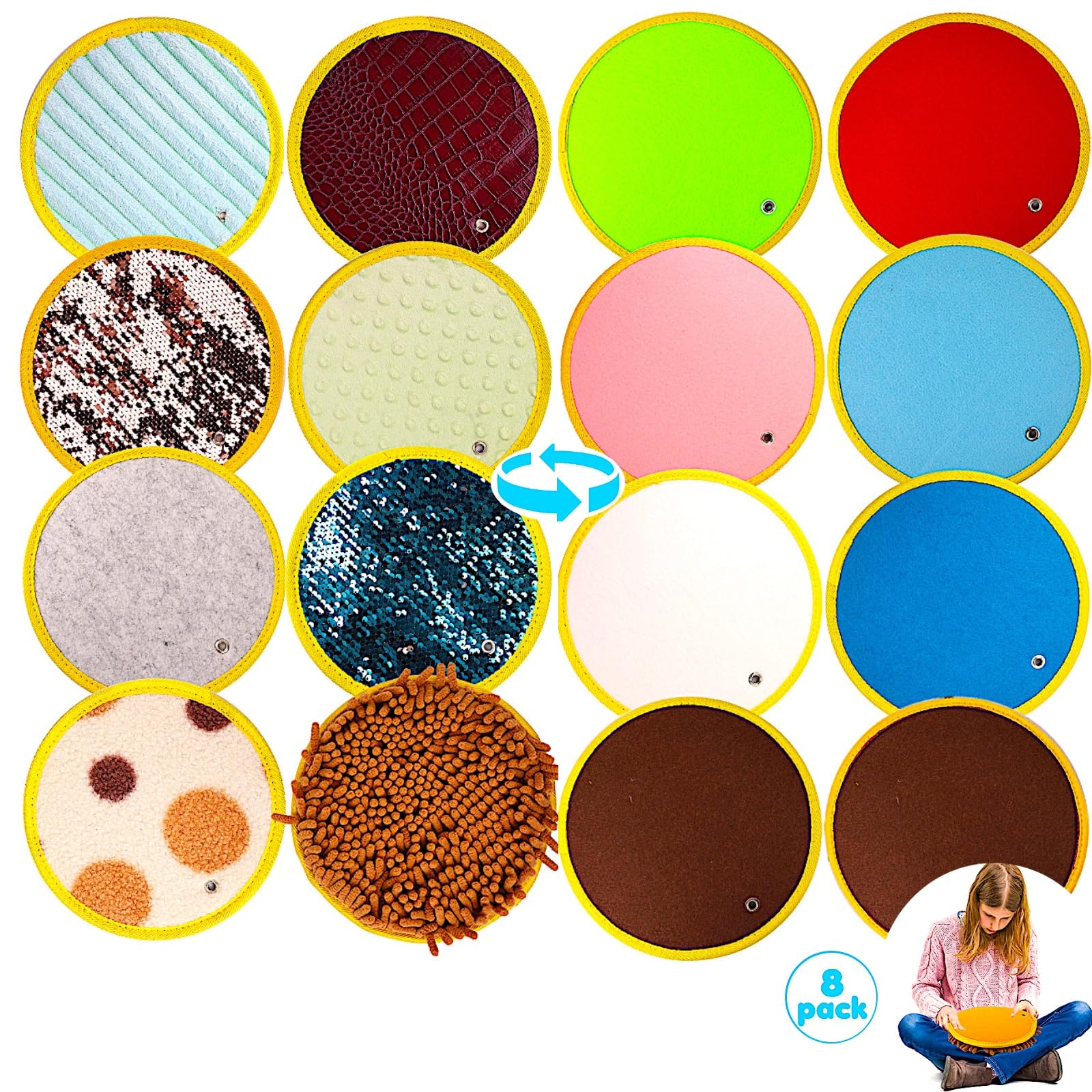 Sensory Walls &Sensory Floor Tiles Help to Relax, Calm Down and ADHD - Featuring 8 Materials, 16 Colors, and Sensory Texture Mats. Sensory Pads for Autistic