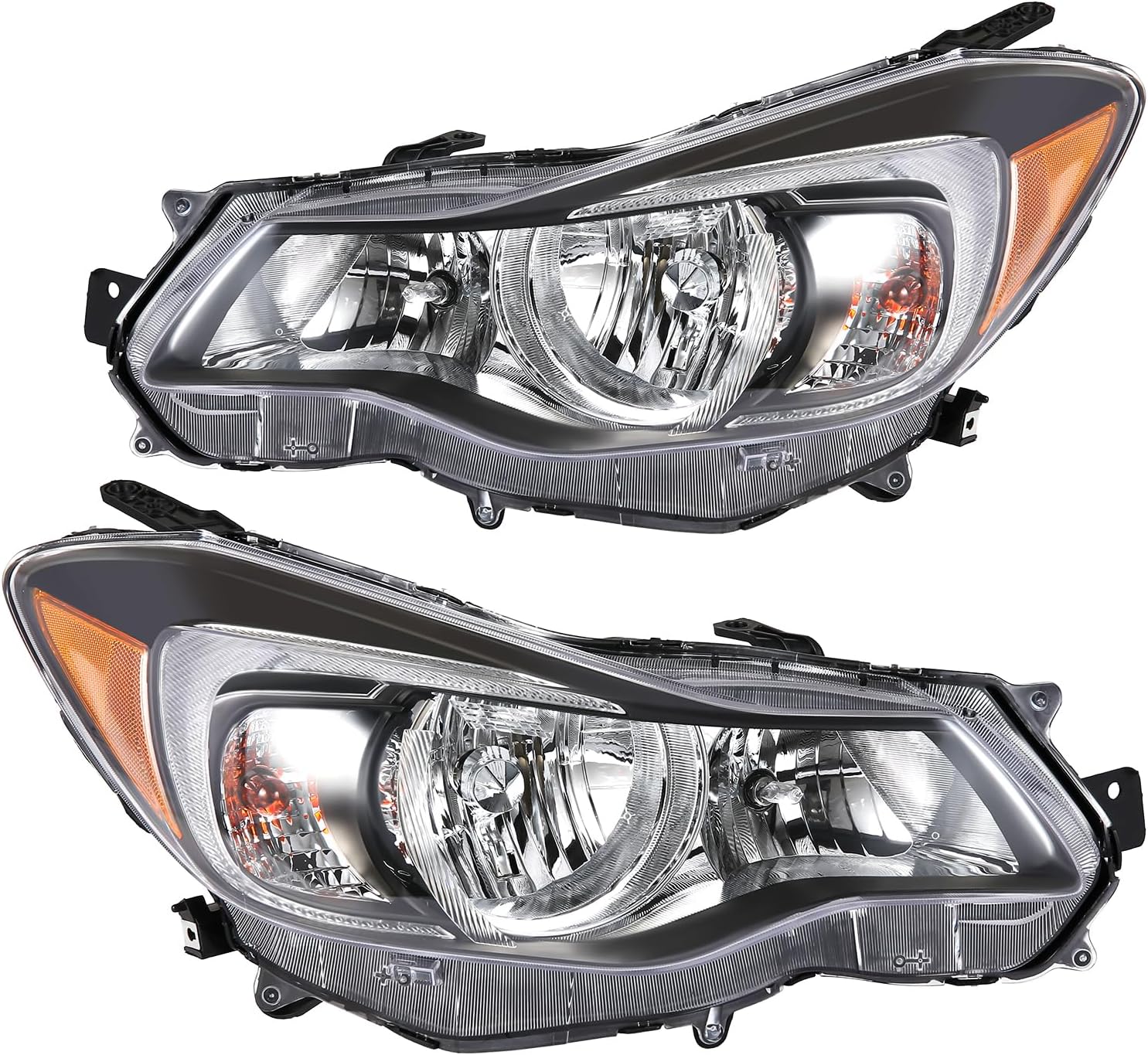 KARPAL Halogen Headlight Assembly Set for 2012–2015 Subaru Impreza / 2013–2015 XV Crosstrek (Left + Right)