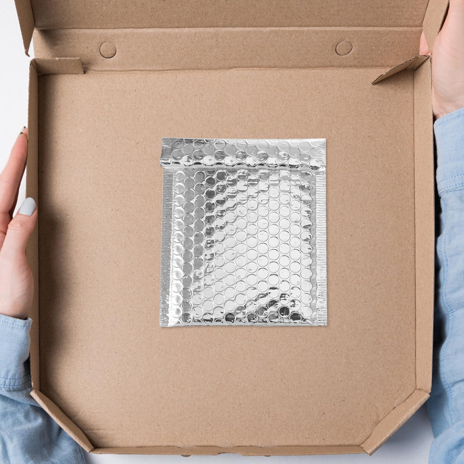Buste Imbottite in Materiale Sintetico Resistente 100 Pezzi Argento Bolle per Spedizioni Postali per Packaging e Negozi