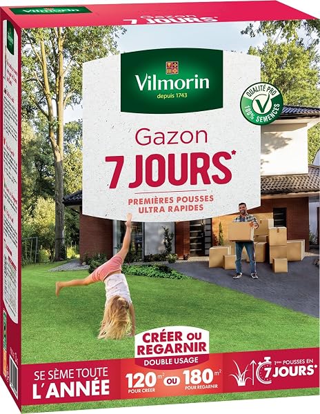 Vilmorin 4460714 Gazon 7 Jours, Vert, 1 kg - 5