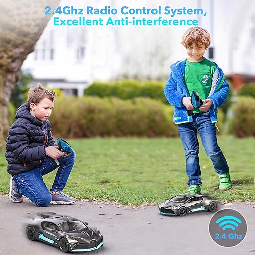 Miniatura 5 de MIEBELY Auto a control remoto 112 escala Bugatti Divo RC auto de alta velocidad de 75mih modelo de auto con licencia de 24 GHz con luz LED auto de