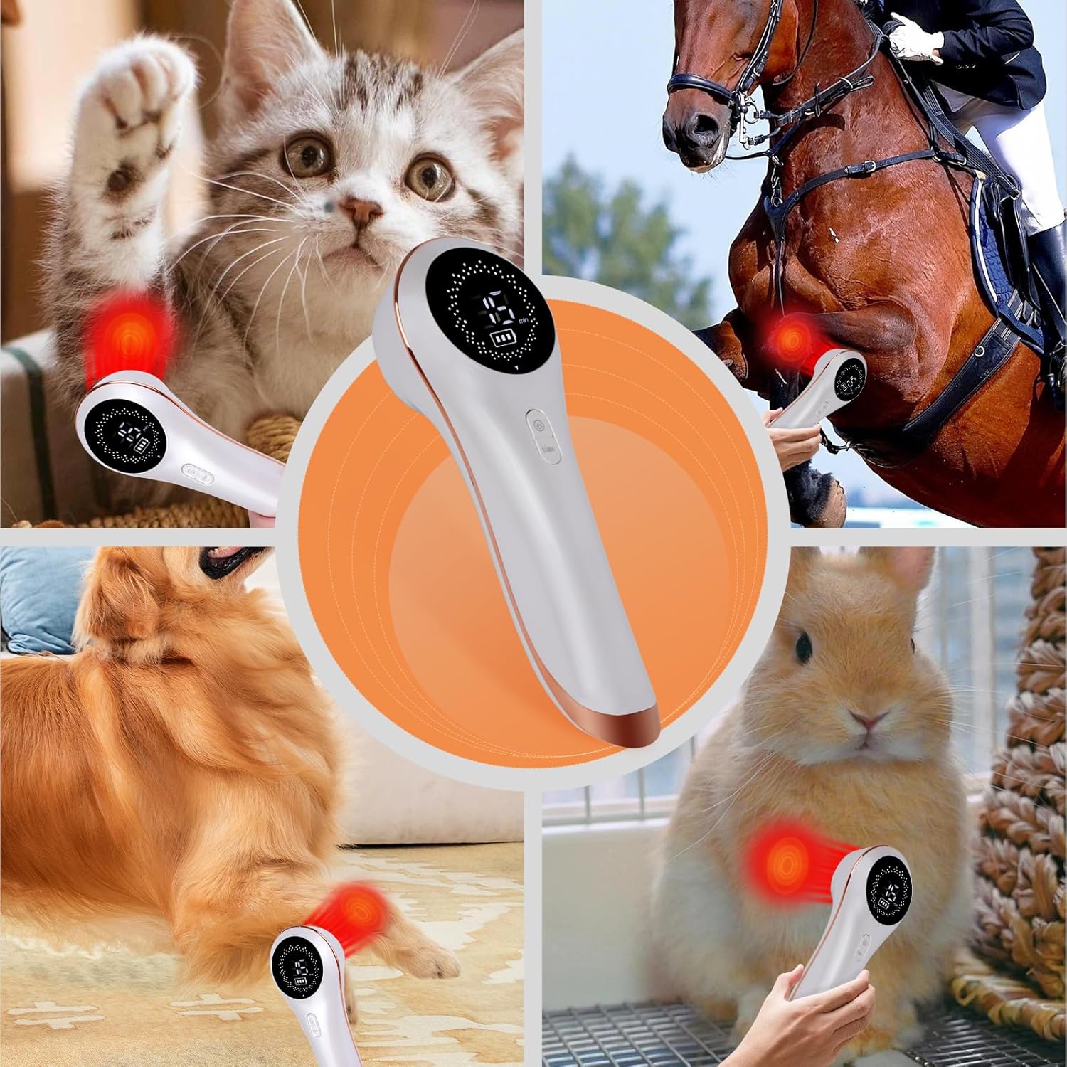 LLLT Cold Laser Therapy Device for Dog Cat, Vet Hand Held Near Infra Red Light Therapy, Puppy Pet Horse Treatment Device for Muscle Pain Relief & Improve Healing