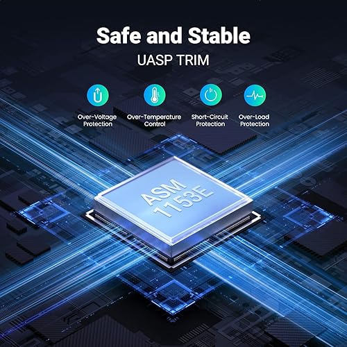 Miniatura 3 de UGREEN Caja de disco duro de 2.5 "USB 3.0 a SATA III para SSD de 2.5 pulgadas y HDD 0.374 in 0.276 in Caja de disco duro externo Soporte Max 6TB con