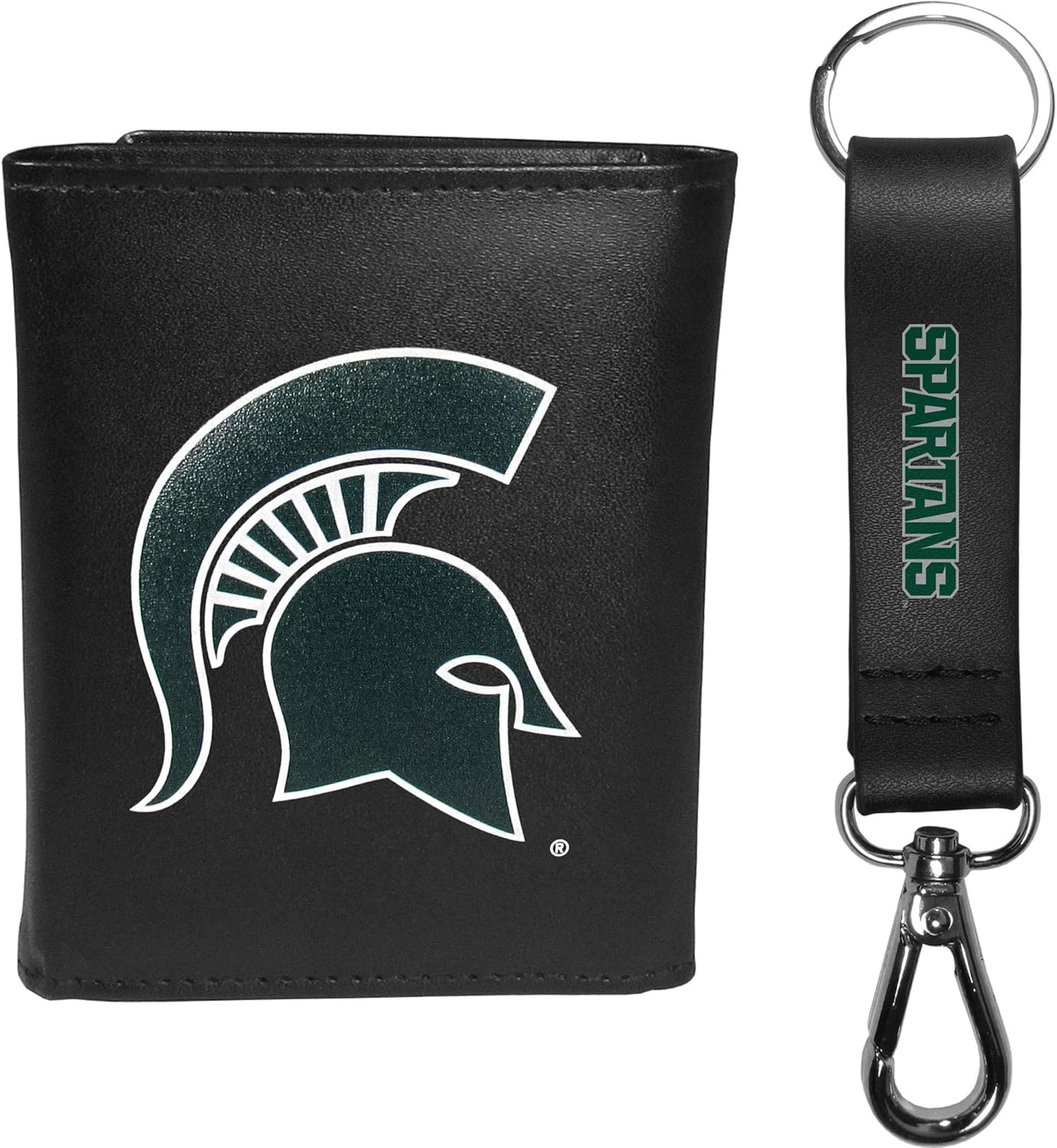 Siskiyou Sports Leather Tri-fold Wallet & Strap Key Chain