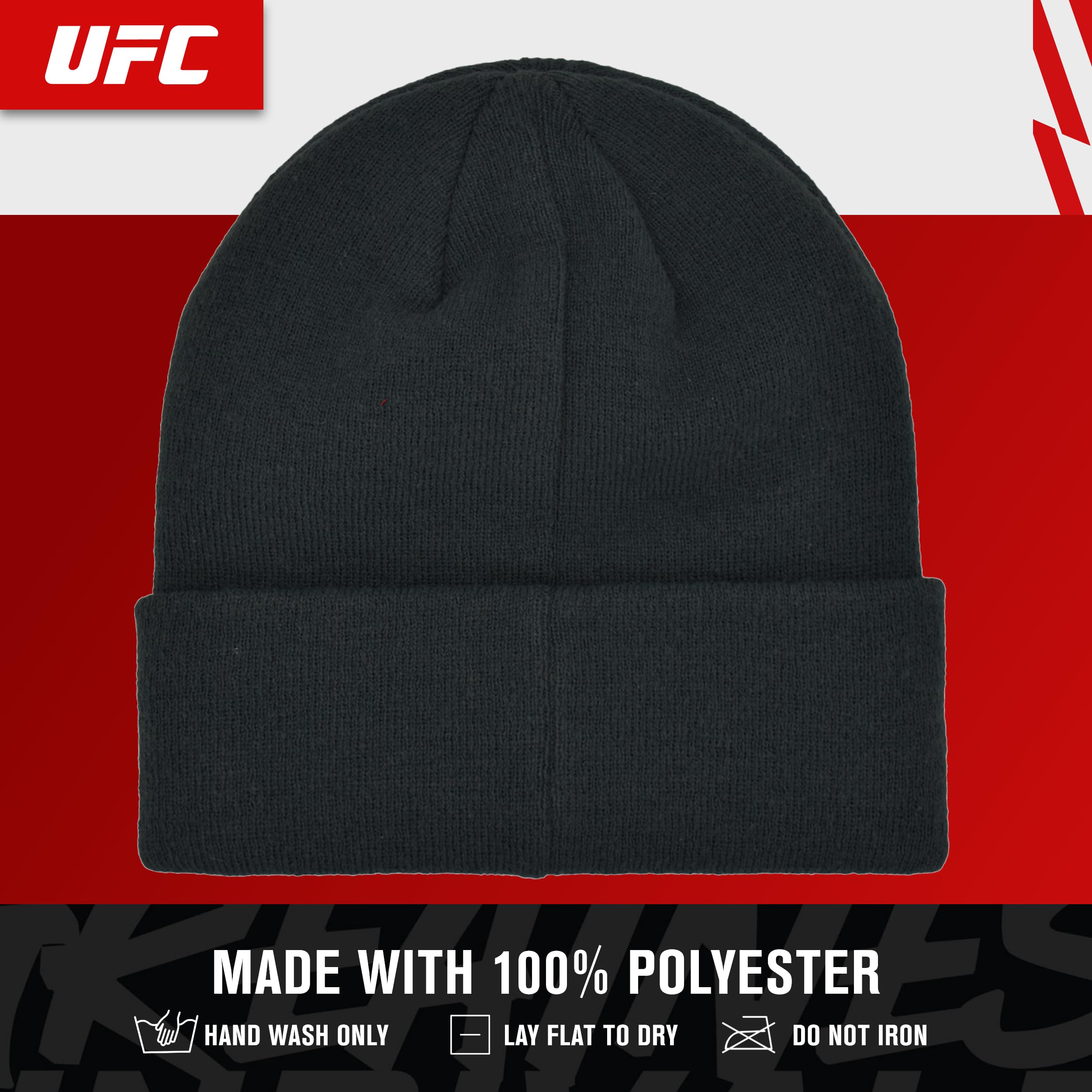 Concept One Gorro UFC, Gorro de Punto de Invierno con Puños con Logotipo - Boina Unisex Adulto