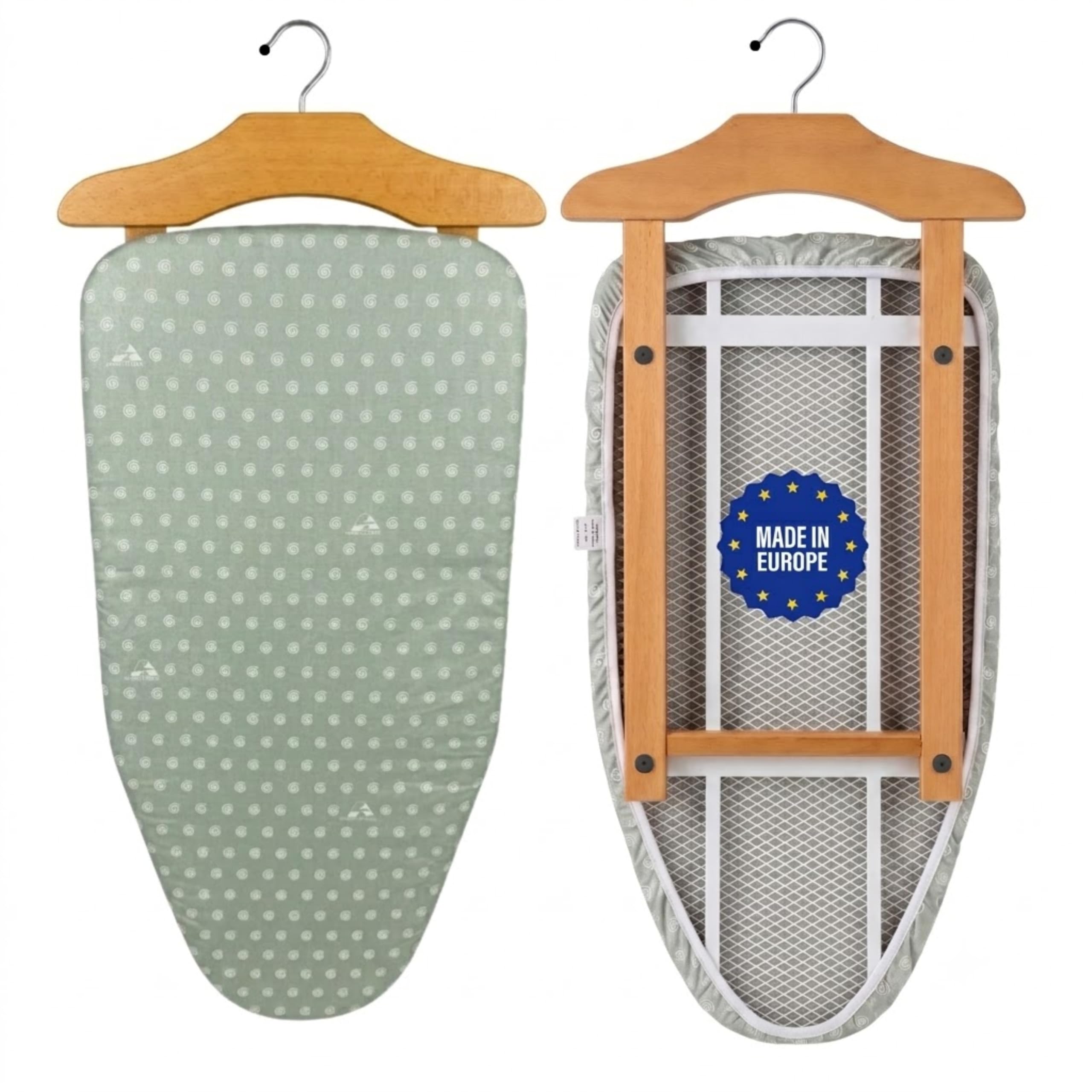 Erreke Asse da Stiro 2 in 1, Stiratura Verticale e Orizzontale, Letto | Stira su Tavolo. Porta e Armadio. Struttura in Legno di Faggio. Salvaspazio. Struttura Robusta. Facile da Riporre. Resistente