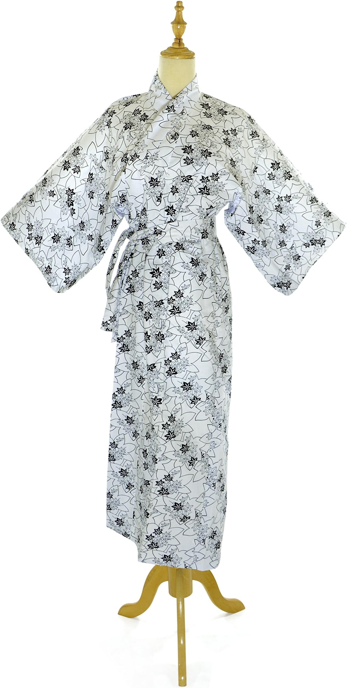 WT Kimono Spa Robe [Japanese Yukata nightgown] Cotton Bathrobe Gift (L, W7)