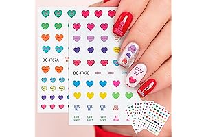Xqumoi 8 Sheets Valentine's Day Nail Decals for Enchanting Conversation Heart Nail Art