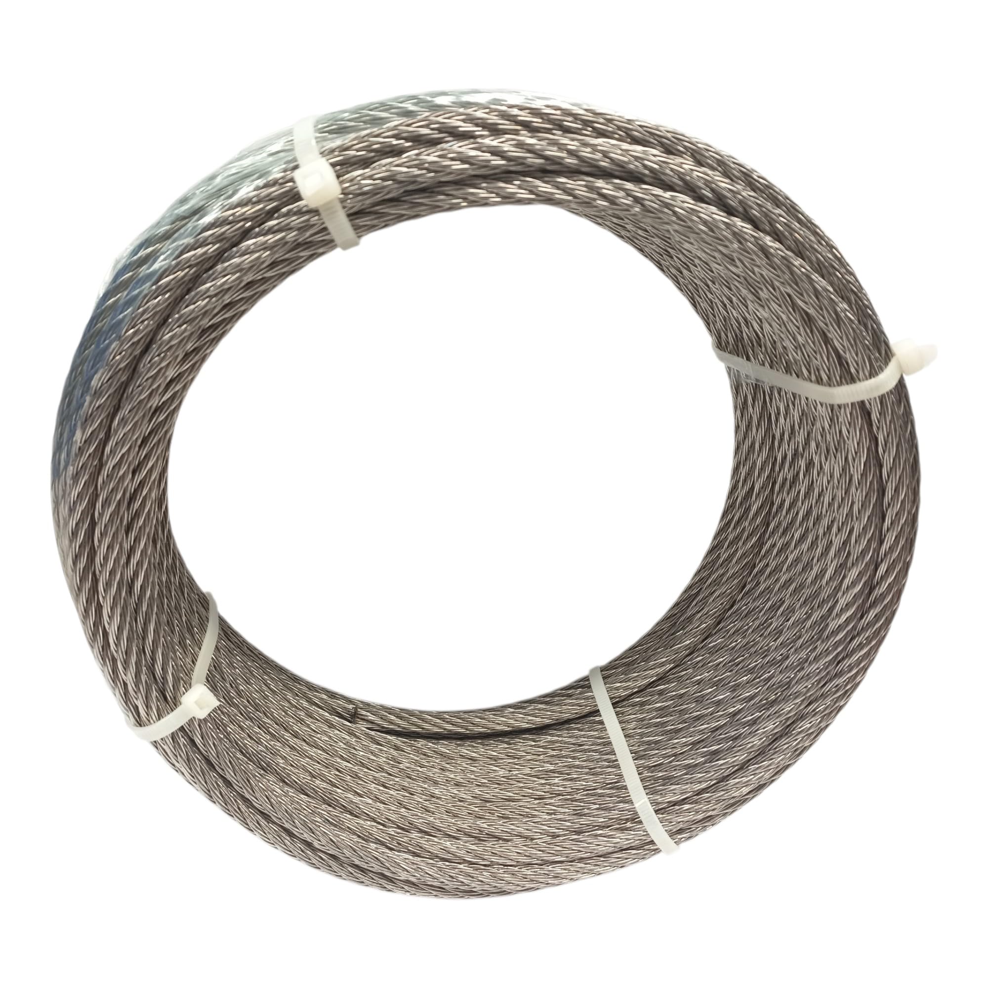 Cavo 8 mm in Acciaio Inox 316 Morbido 7 x 19 Acciaio Inox 316 – A4 Lunghezza 10 m 20 m 30 m 40 m 50 m 70 m Rotolo 100 m, Couronne 20m, 1
