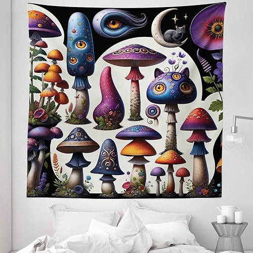 Miniatura 393 de Ambesonne Tapiz gótico, patio con hiedra encantada en la puerta antigua al bosque, colgante de pared ancho para dormitorio, sala de estar, 2-Verde