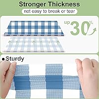 Vista 254 de Smiry Paquete de 10 Manteles Desechables de Cuadros Vichy Azules - 54" x 108" Mantel de Plástico de Servicio Pesado, Cubiertas de Mesa Impermeables