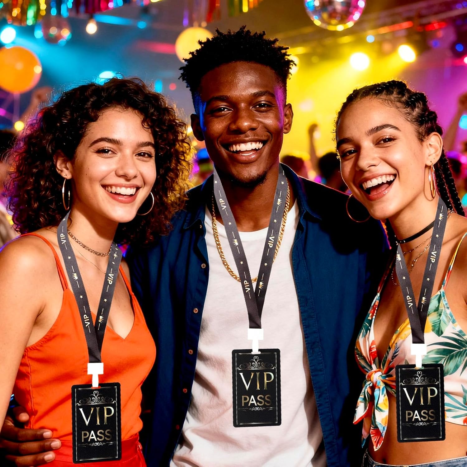 10 Sets VIP Badge Lanyard with Card, Plastic VIP Passes with Lanyard Backstage Pass Event Staff Lanyard for Birthday Party, Music Party, Movie Night, Concert Event(Dark Gold) - Image 7