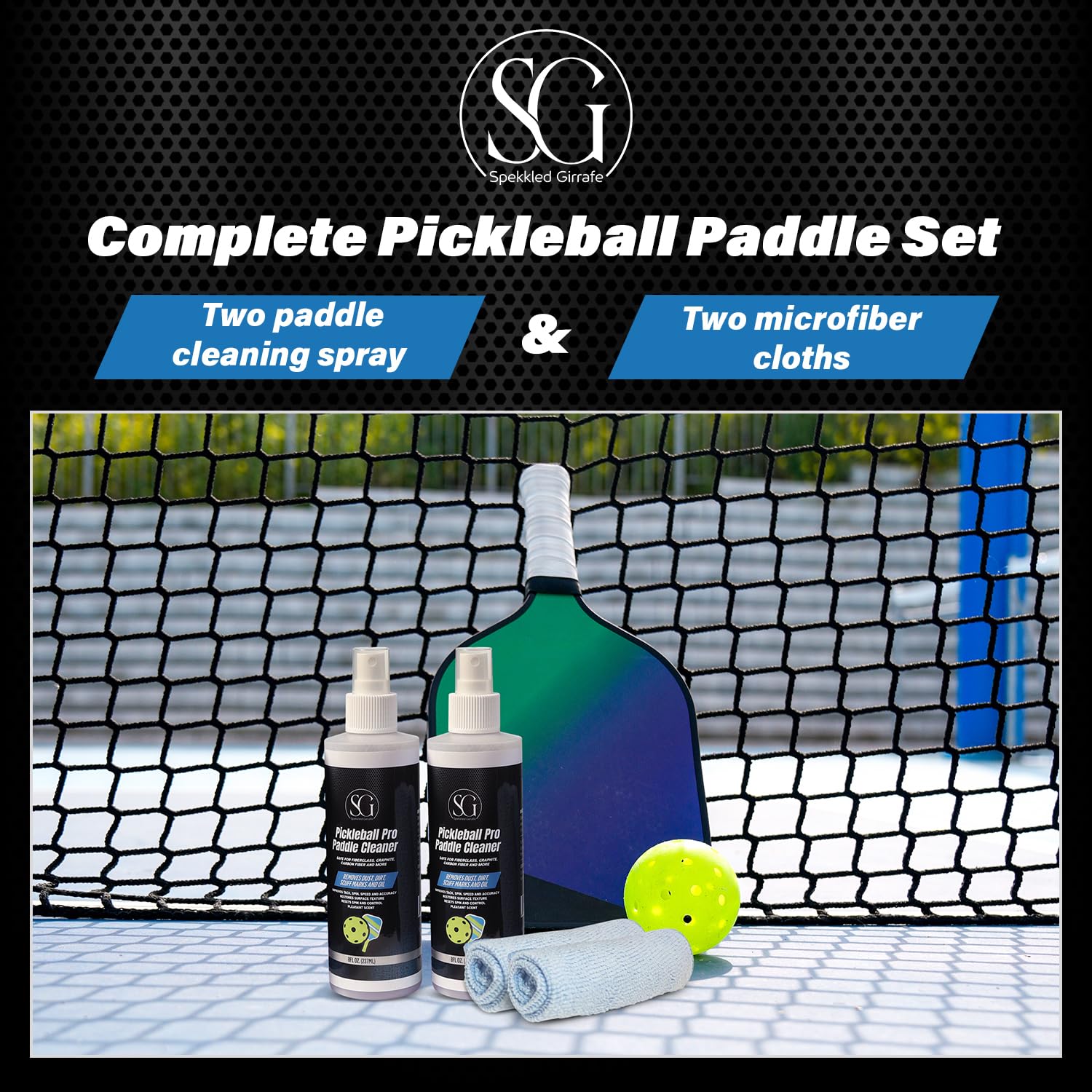 Spray Nettoyant Pour Raquette De Pickleball 100 Ml - Avec Chiffon Et Gomme, Améliore L'adhérence Et La Durée De Vie