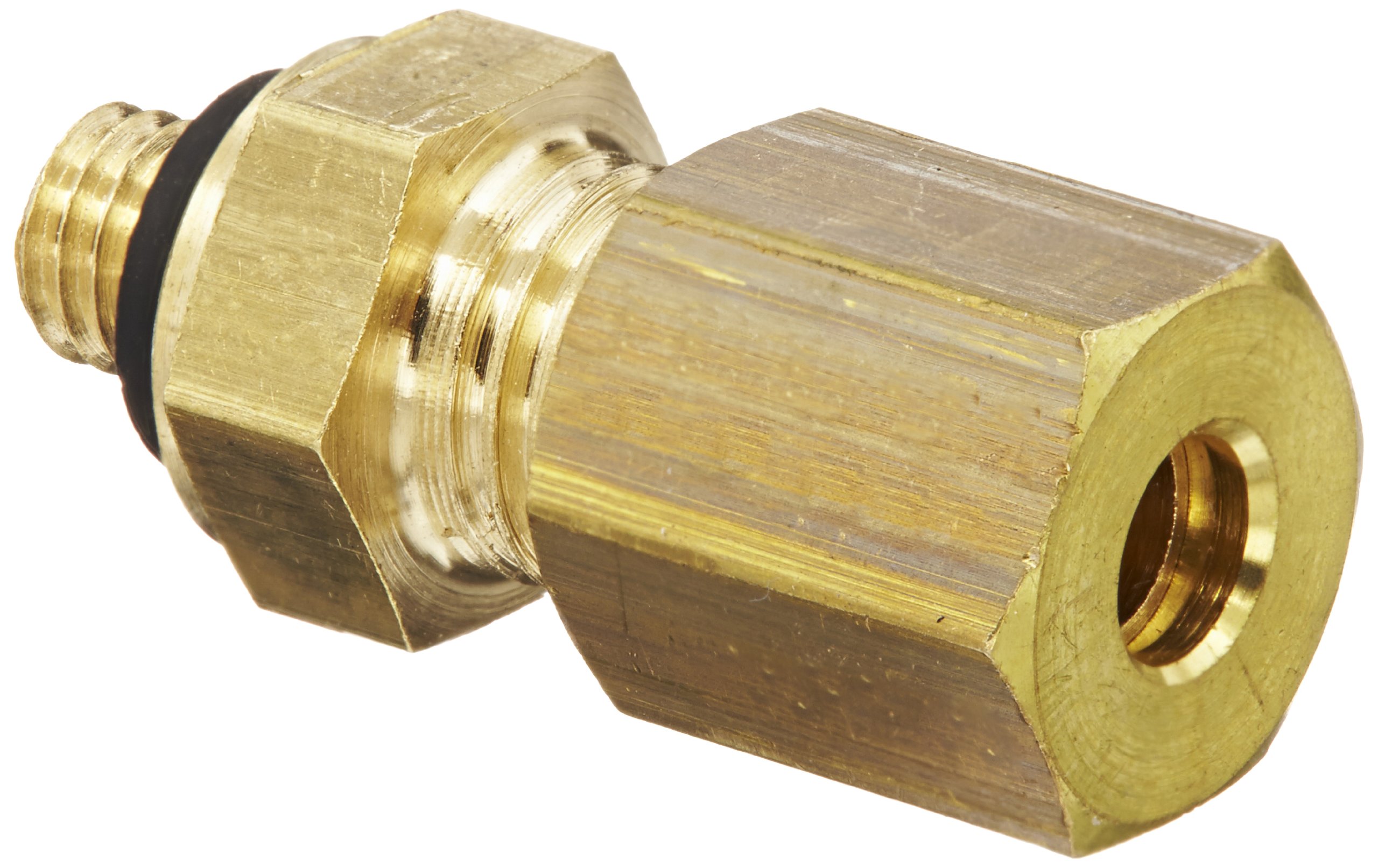 Parker Legris 0101 04 19 Brass Compression Tube Fitting with pre- Assembled Washer, Adaptor, 4 mm Tube OD x M5x0.8 Male Metric Thread