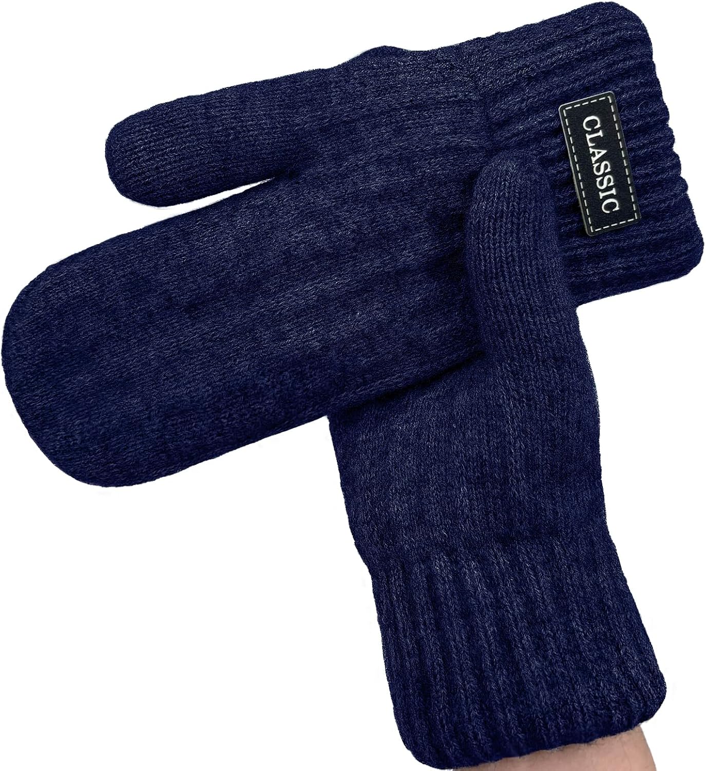Beurlike Winter Mittens Gloves for Women Warm Fleece Lining Knit Thick Gloves for Cold Weather