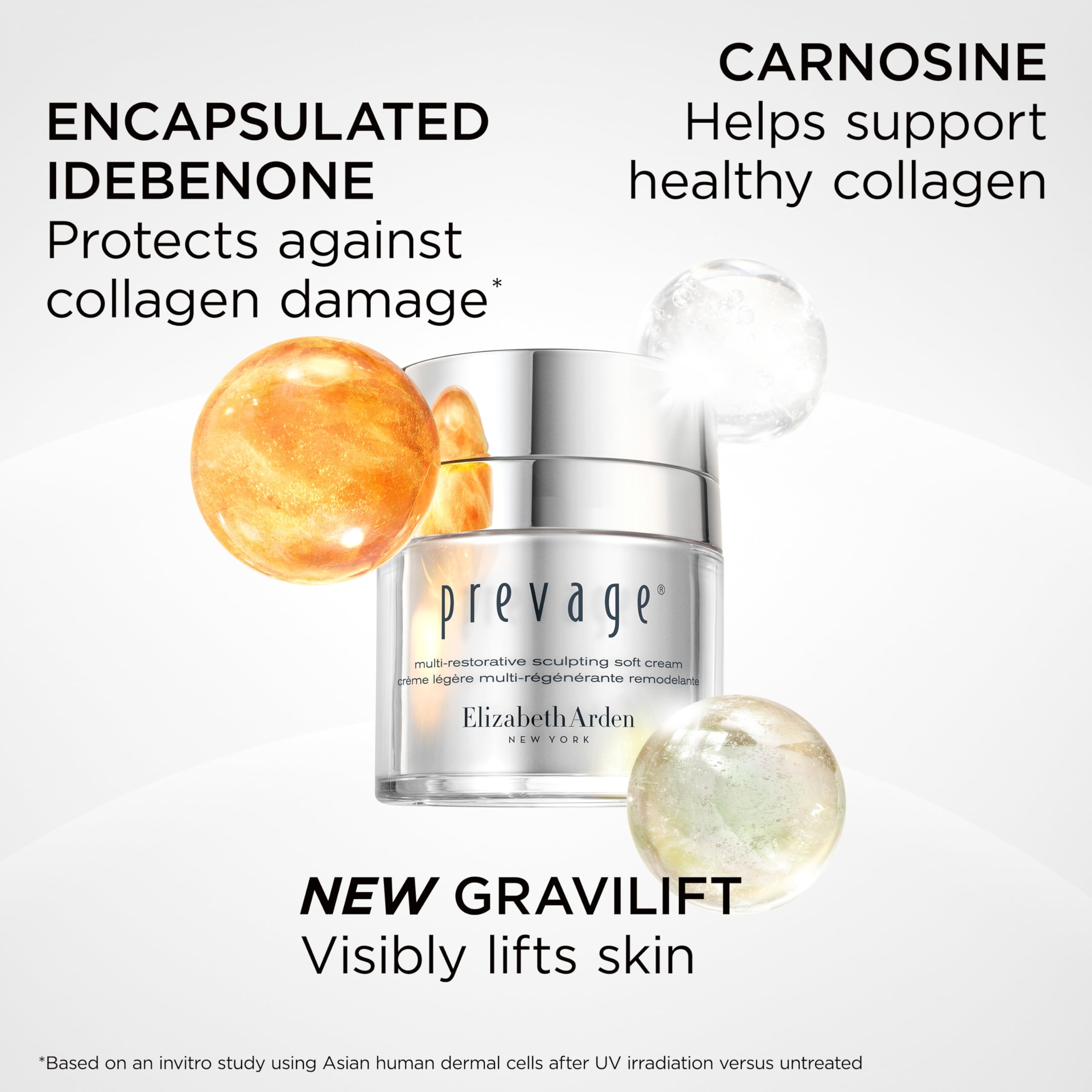 Elizabeth Arden PREVAGE Multi-Restorative Sculpting Soft Cream Firming Face Moisturizer with Idebenone, Carnosine and GraviLift Technology, 1.7 oz