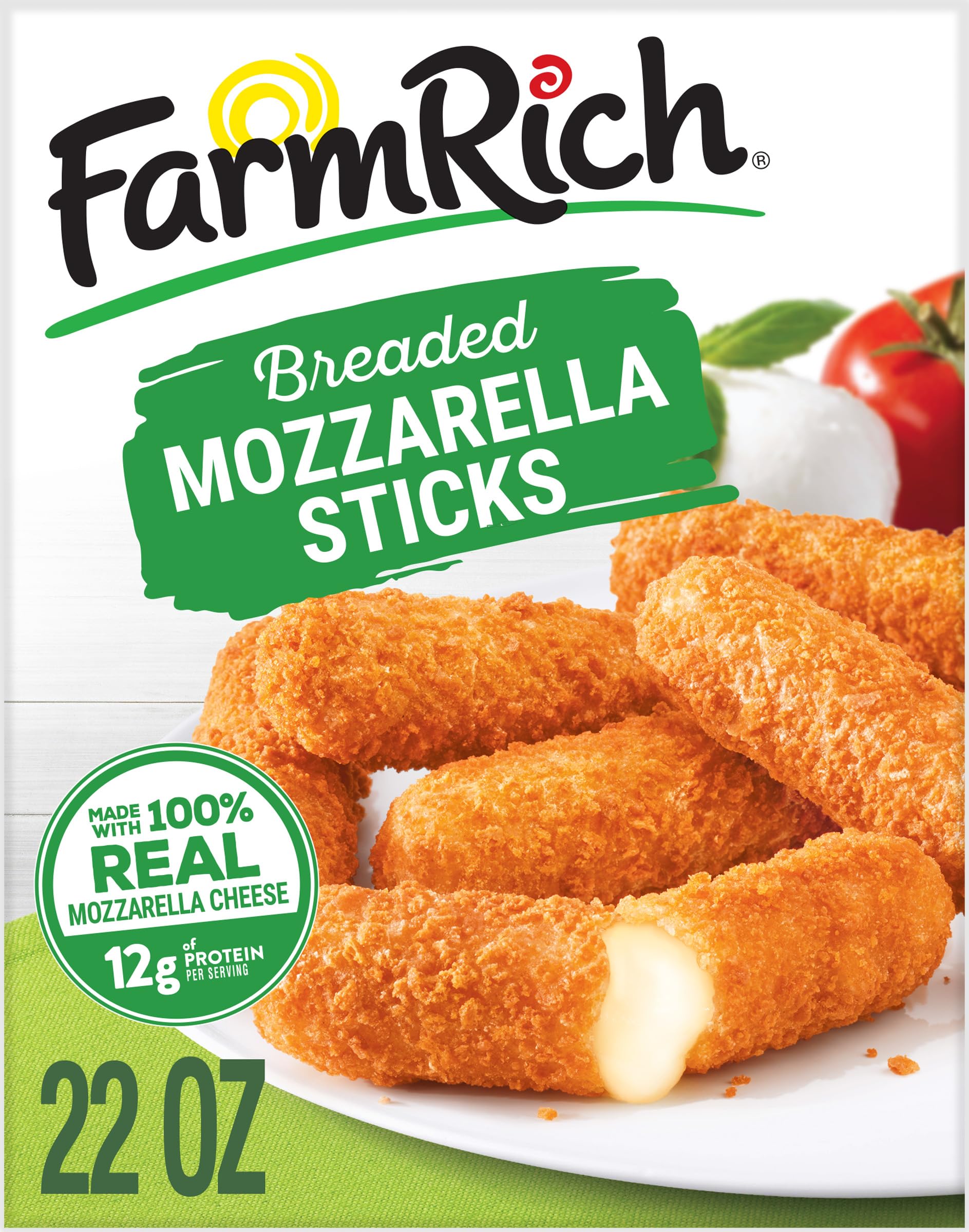 Farm Rich Breaded Mozzarella Cheese Sticks Delicious Frozen 22 oz Party Appetizer Snack Made with 100 Real Mozzarella — view 3
